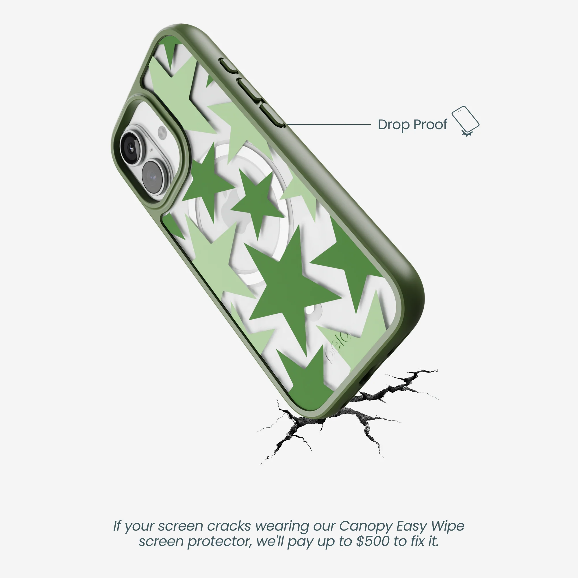 Clear Green Glow iPhone 17 Case With Forest Floor Ridge (MagSafe included) - Image 5
