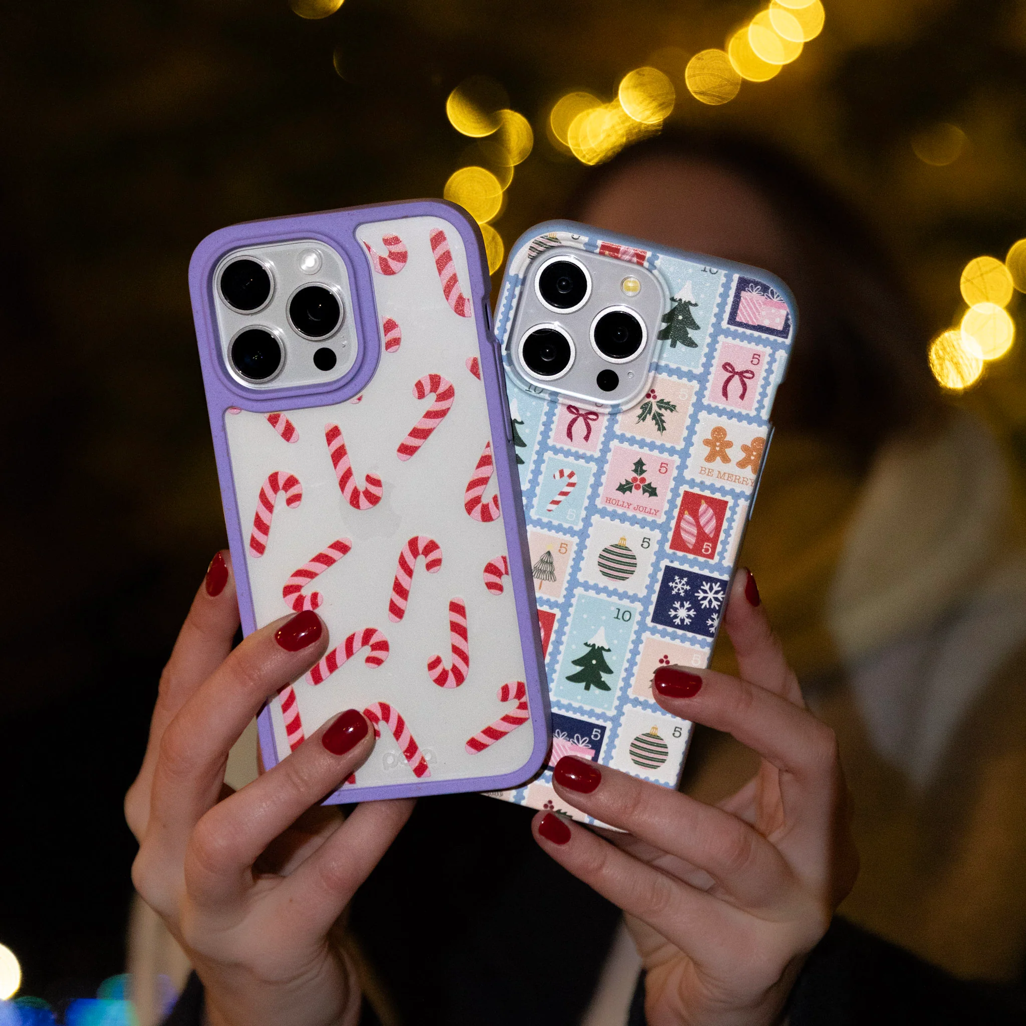 Clear Candy Cane Chaos iPhone 16 Pro Case With Lavender Ridge - Image 5