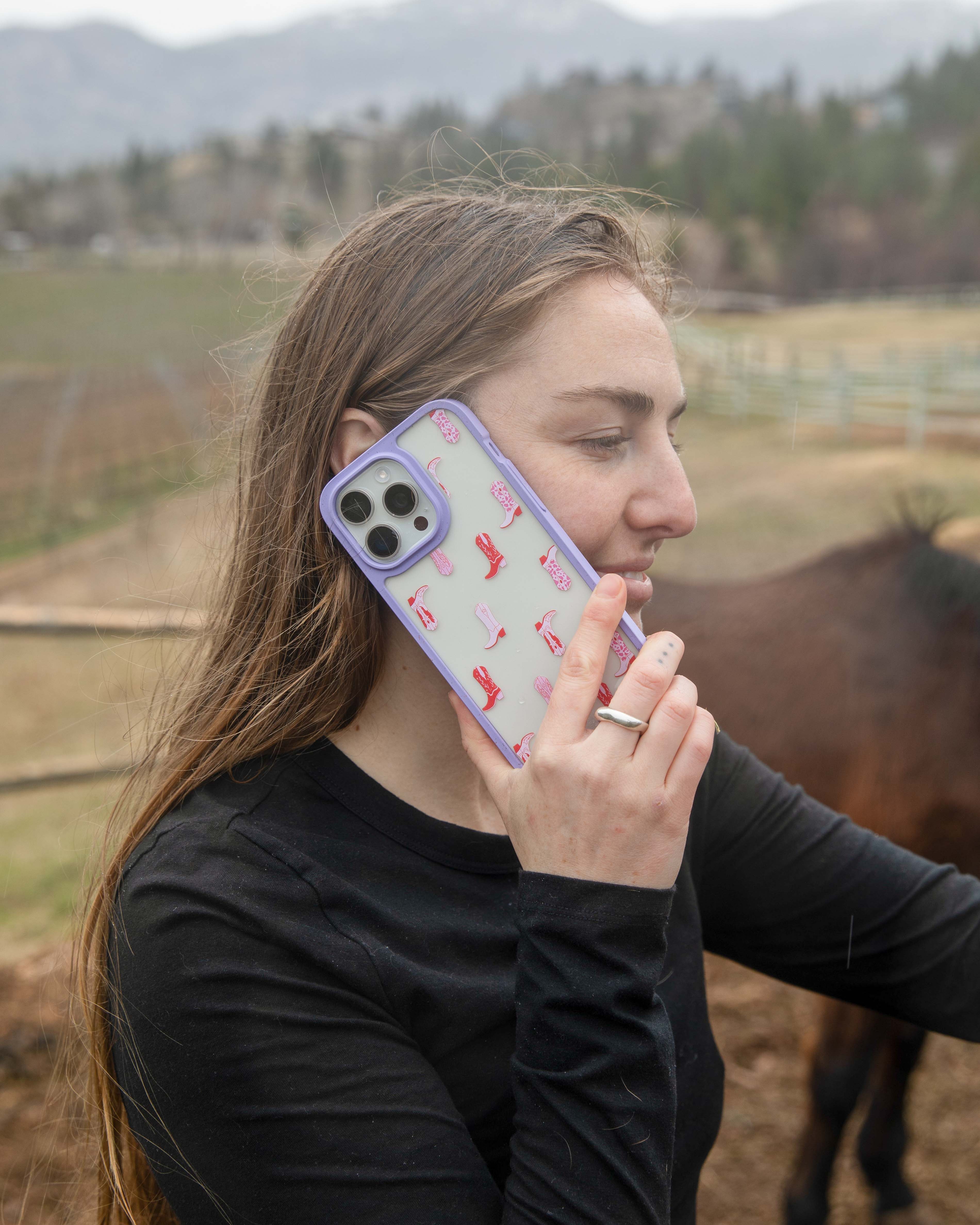 Clear Cowgirl Boots iPhone 16 Pro Case With Lavender Ridge - Image 5