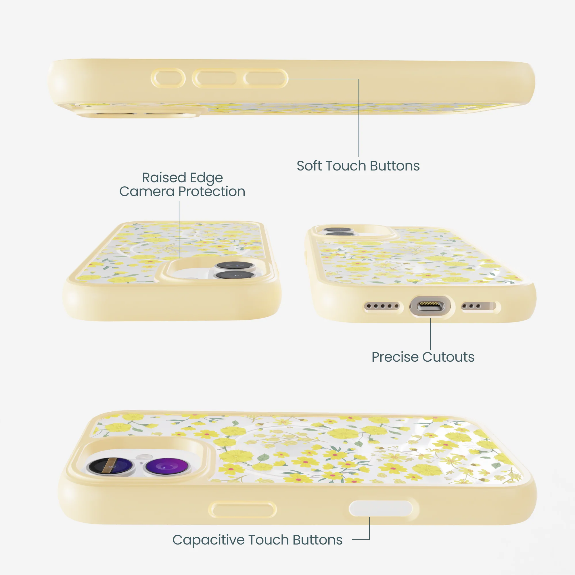 Clear Golden Bloom iPhone 17 Case With Sunbeam Ridge (MagSafe included) - Image 3