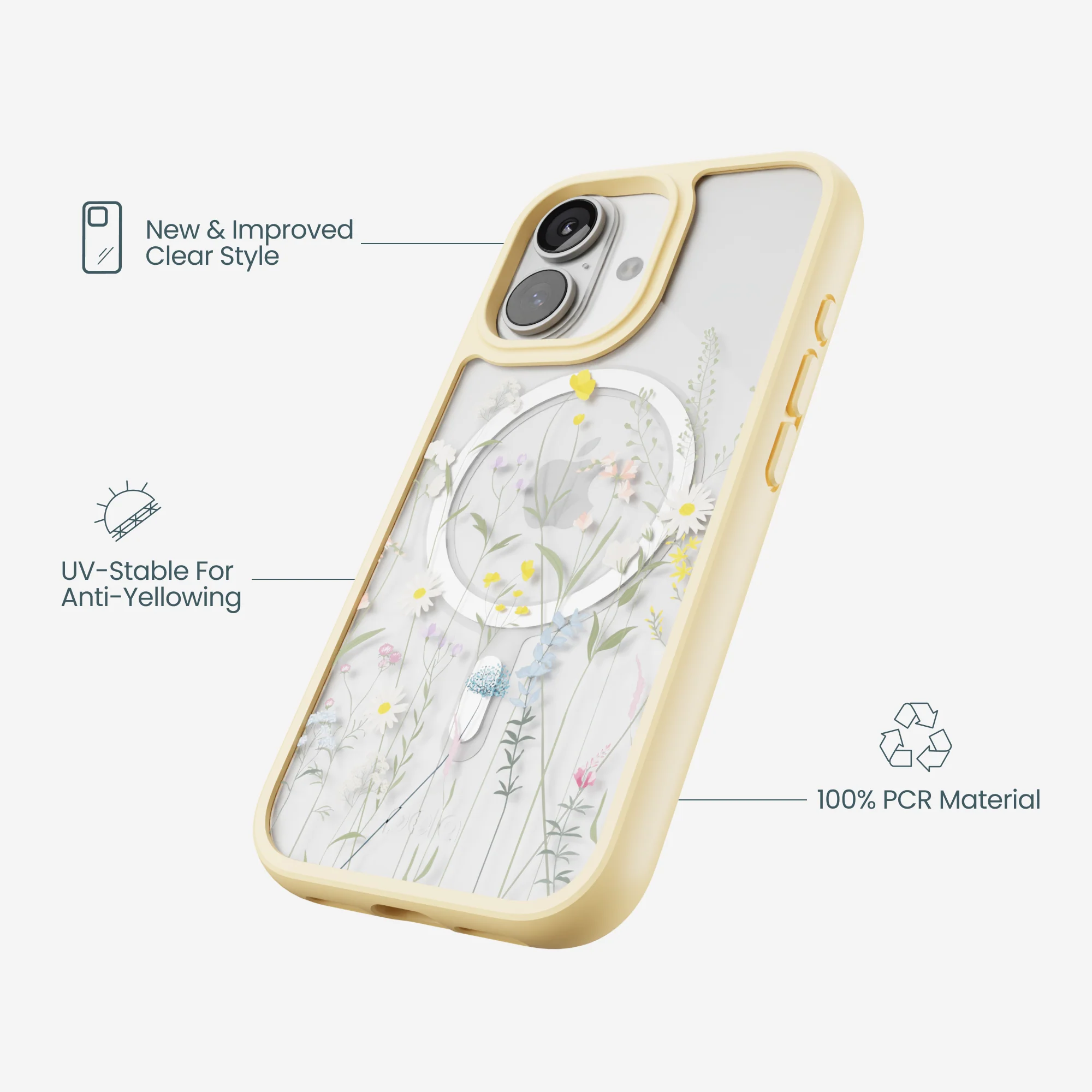 Clear Wanderflora iPhone 17 Case With Sunbeam Ridge (MagSafe included) - Image 4