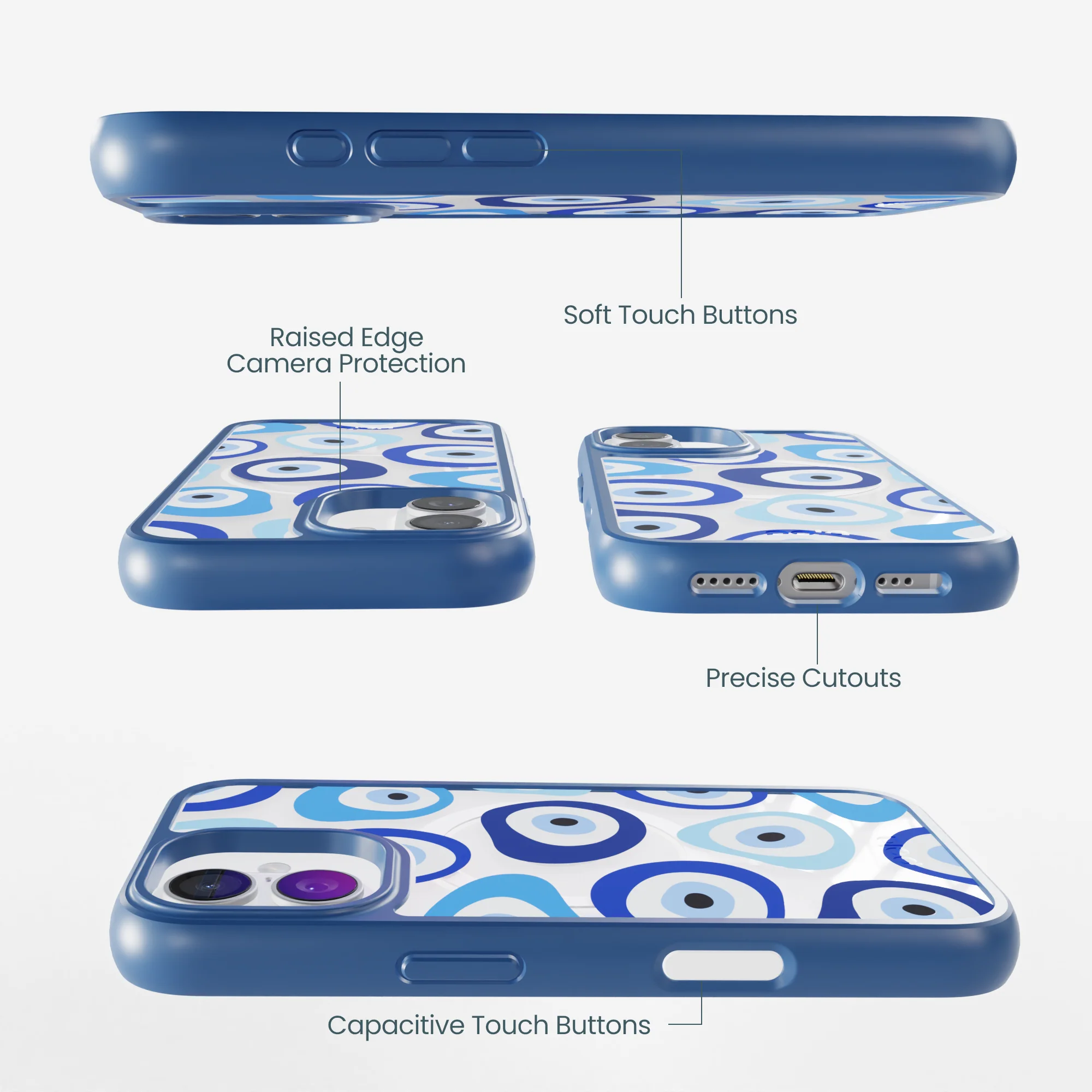 Clear Evil Eye iPhone 17 Case With True Blue Ridge (MagSafe included) - Image 3