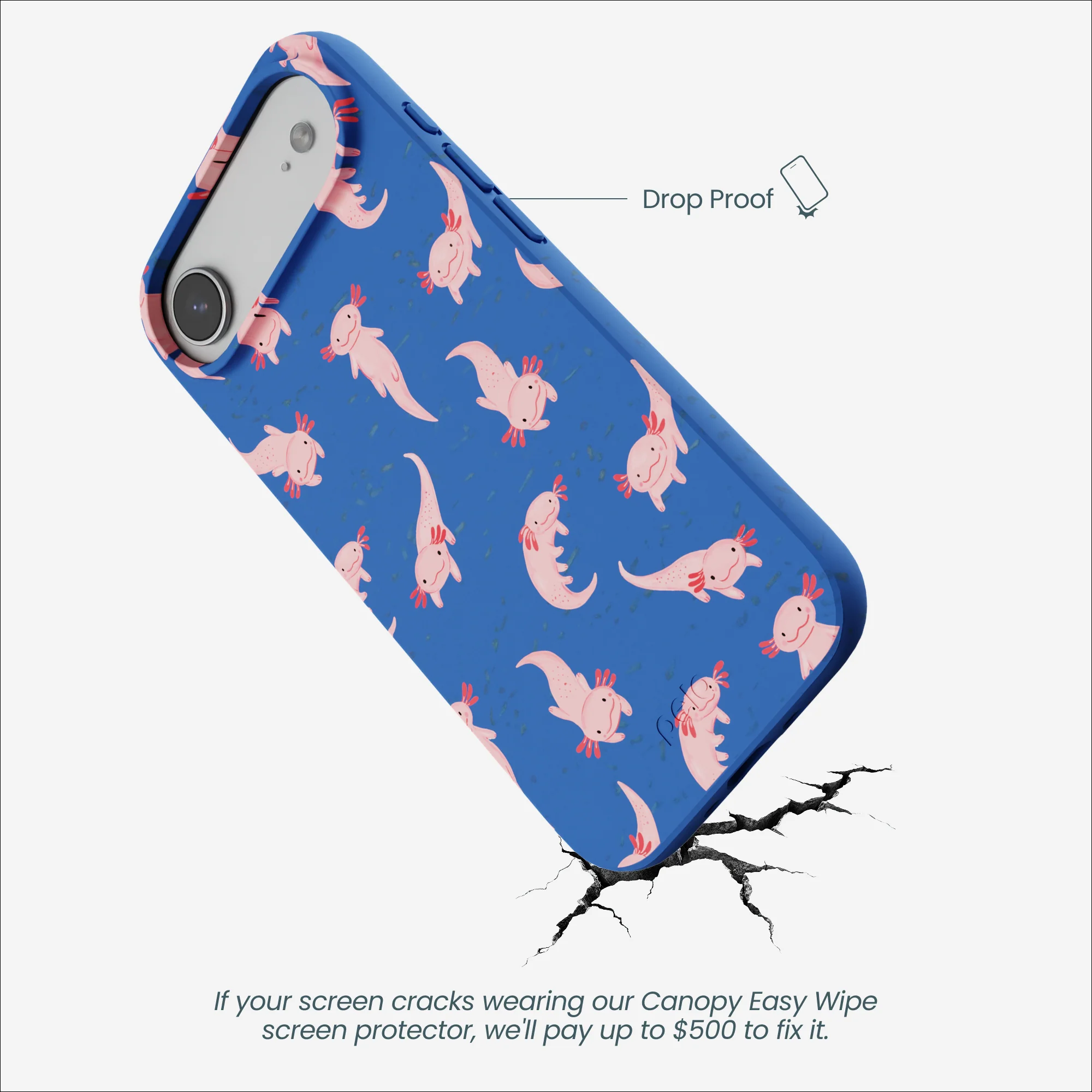 Electric Blue Axolotls iPhone Air Case - Image 5