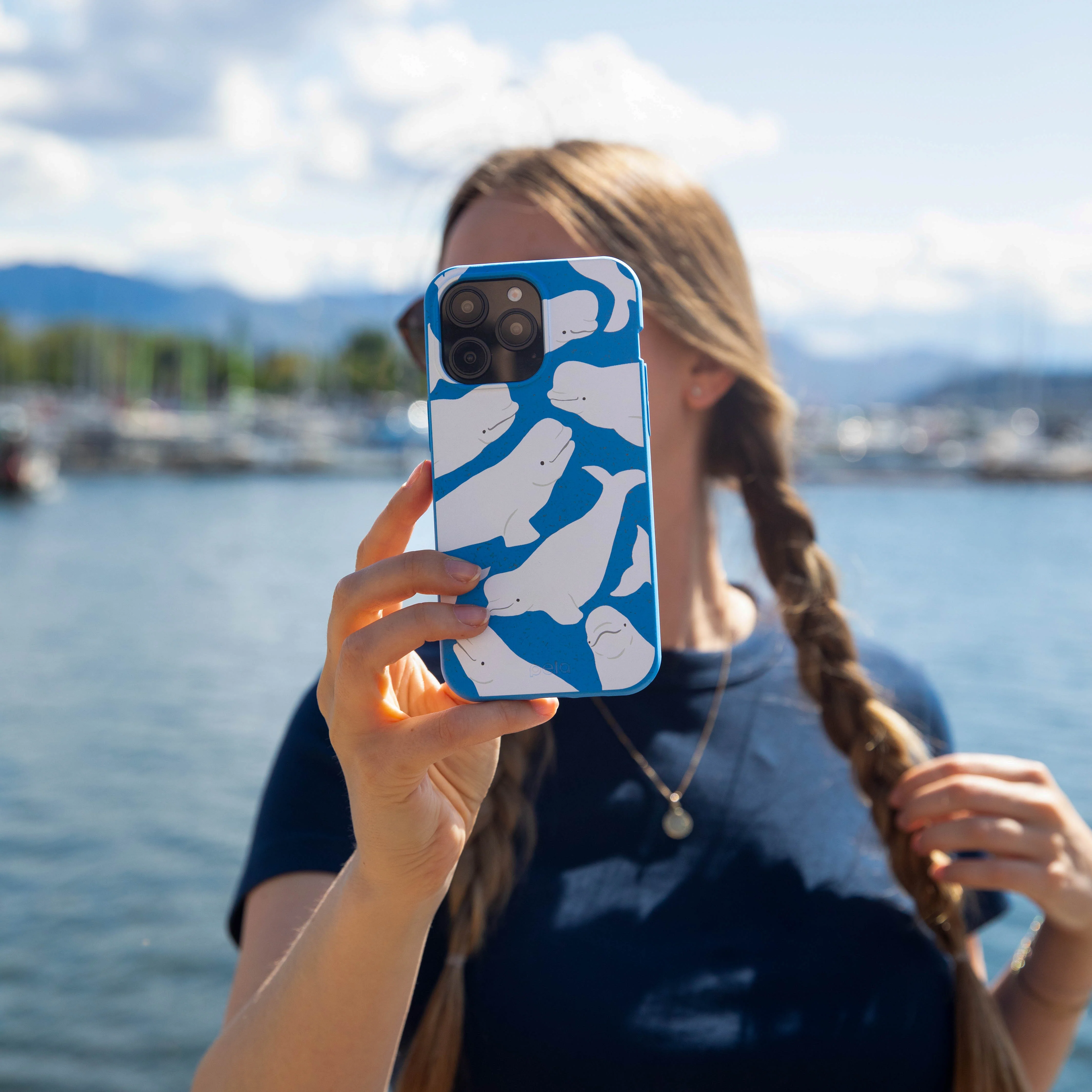 Electric Blue Belugas iPhone 14 Case - Image 5