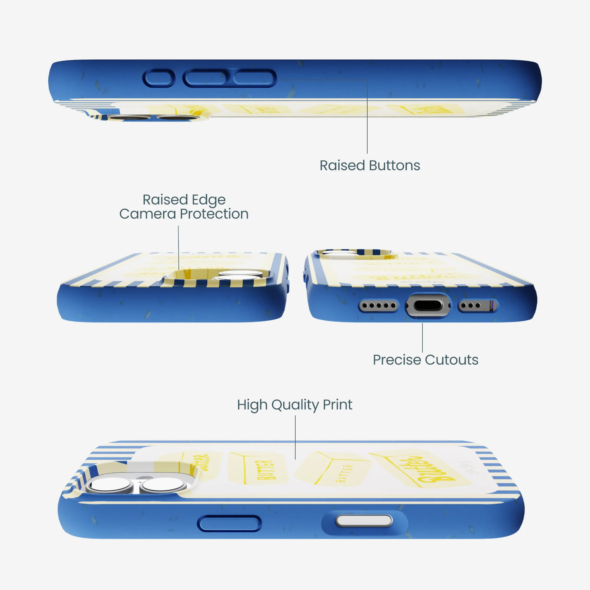 Electric Blue Butter Bars iPhone 17 Case - Image 3
