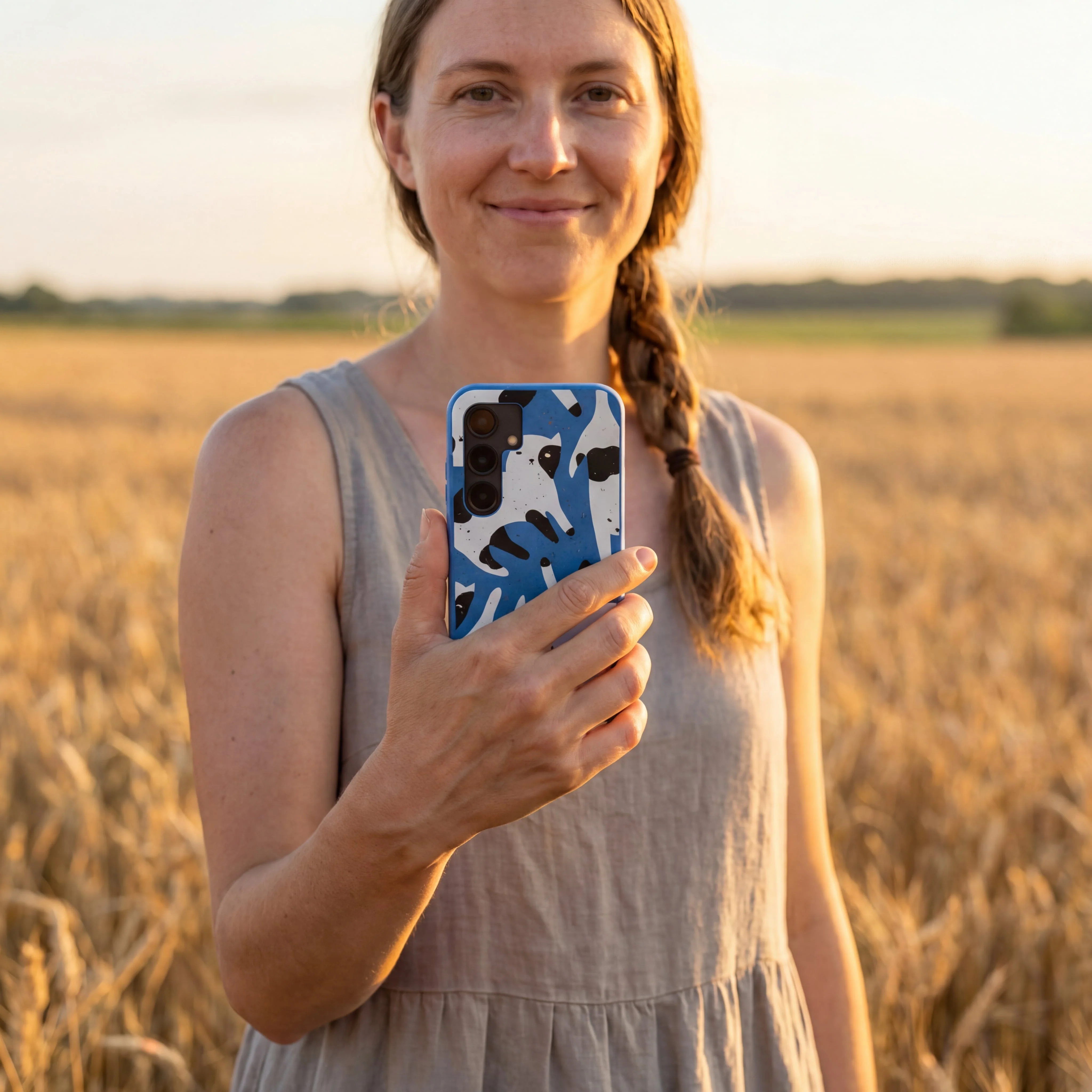 Electric Blue Cat Cow Samsung Galaxy S25 Ultra Case - Image 2