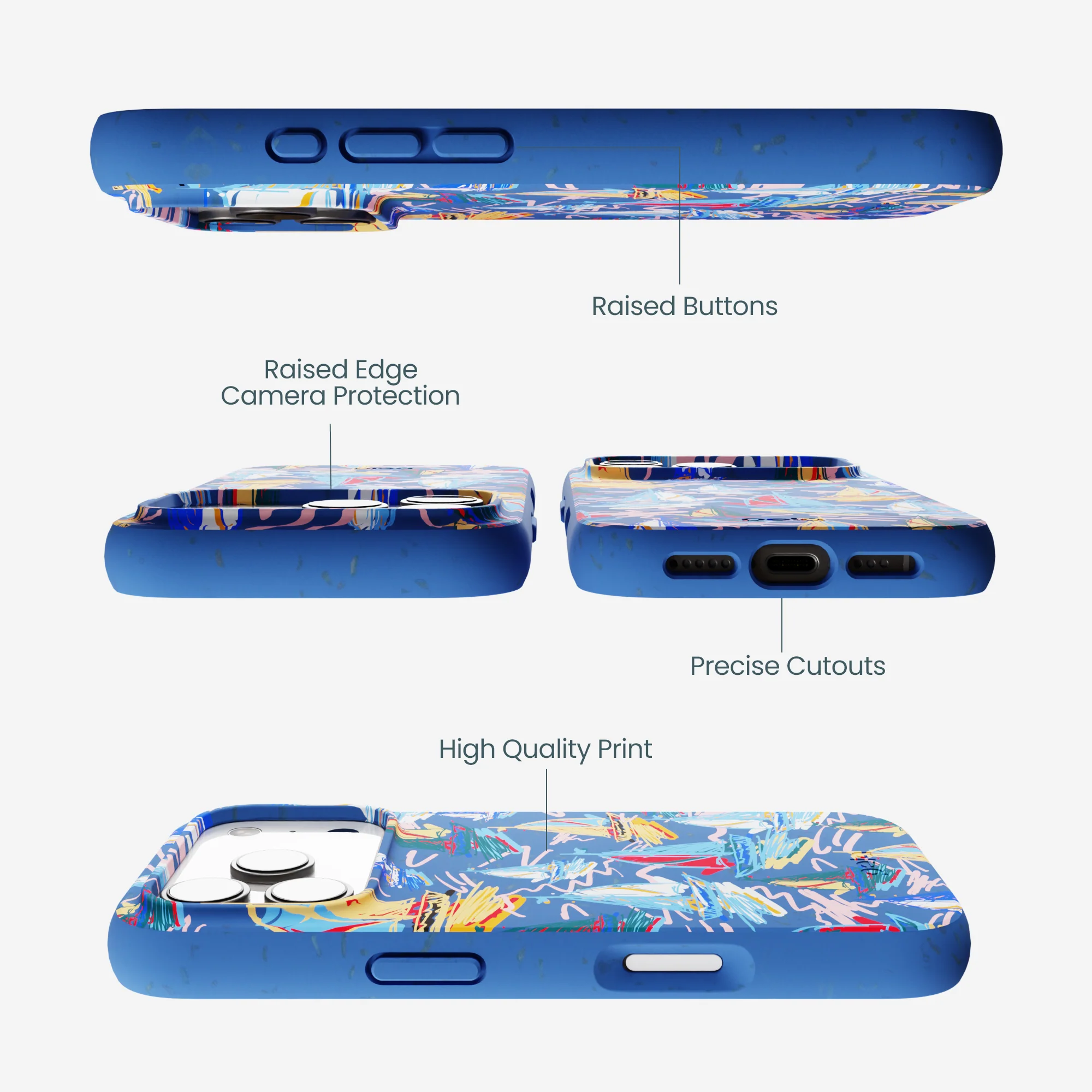Electric Blue Dockside Dreams iPhone 17 Pro Case - Image 3
