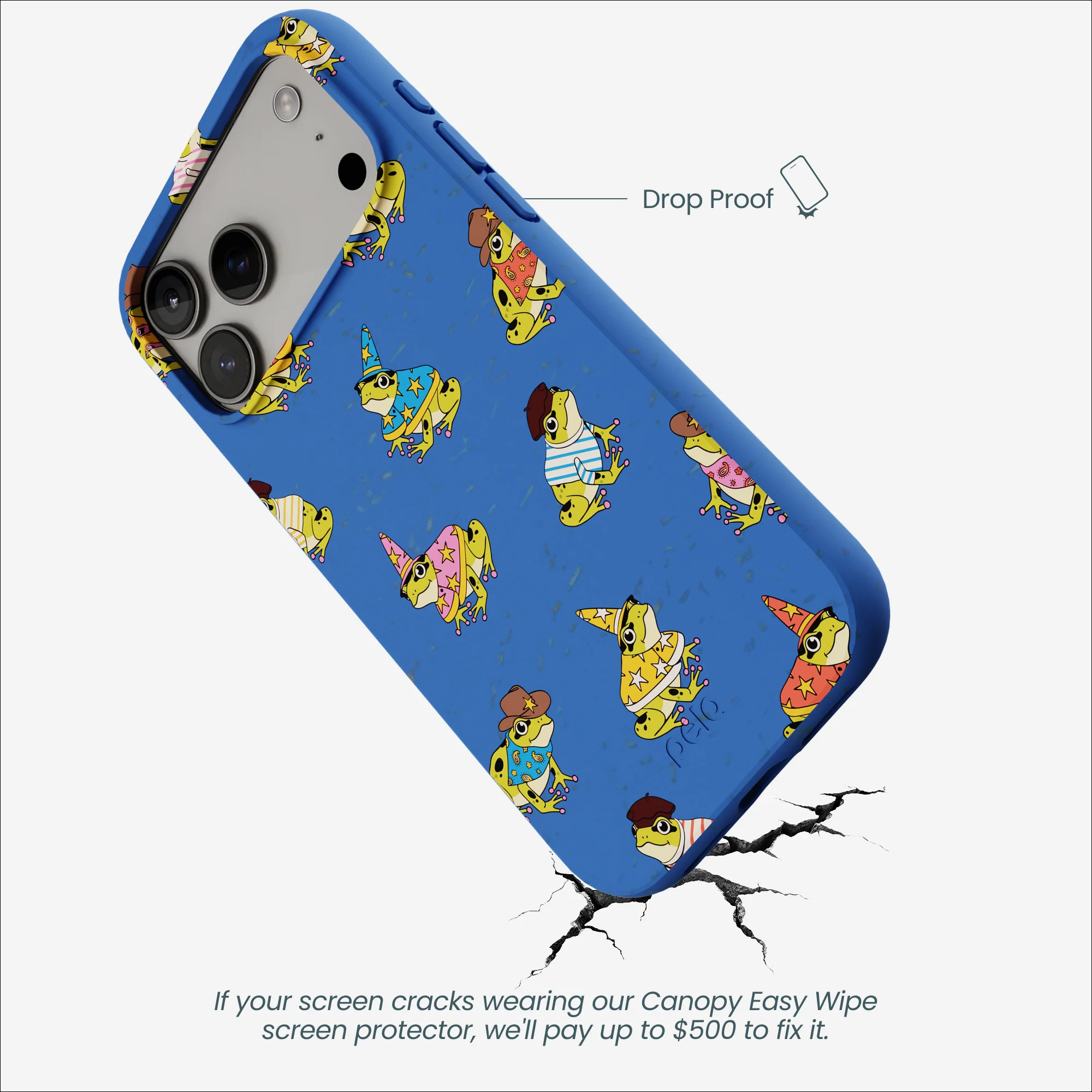 Electric Blue Fancy Frogs iPhone 17 Pro Max Case - Image 5