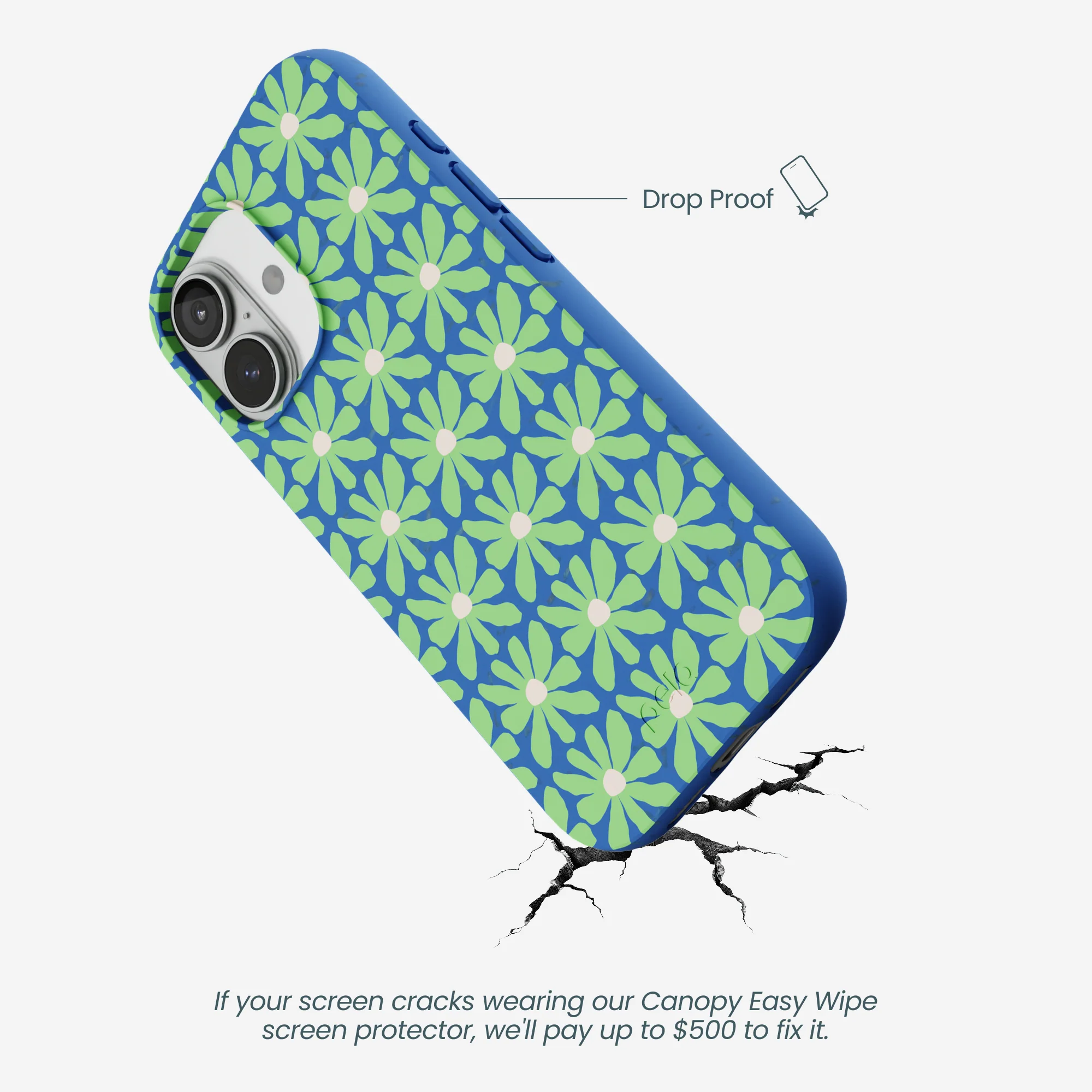 Electric Blue Flower Child iPhone 17 Case - Image 4
