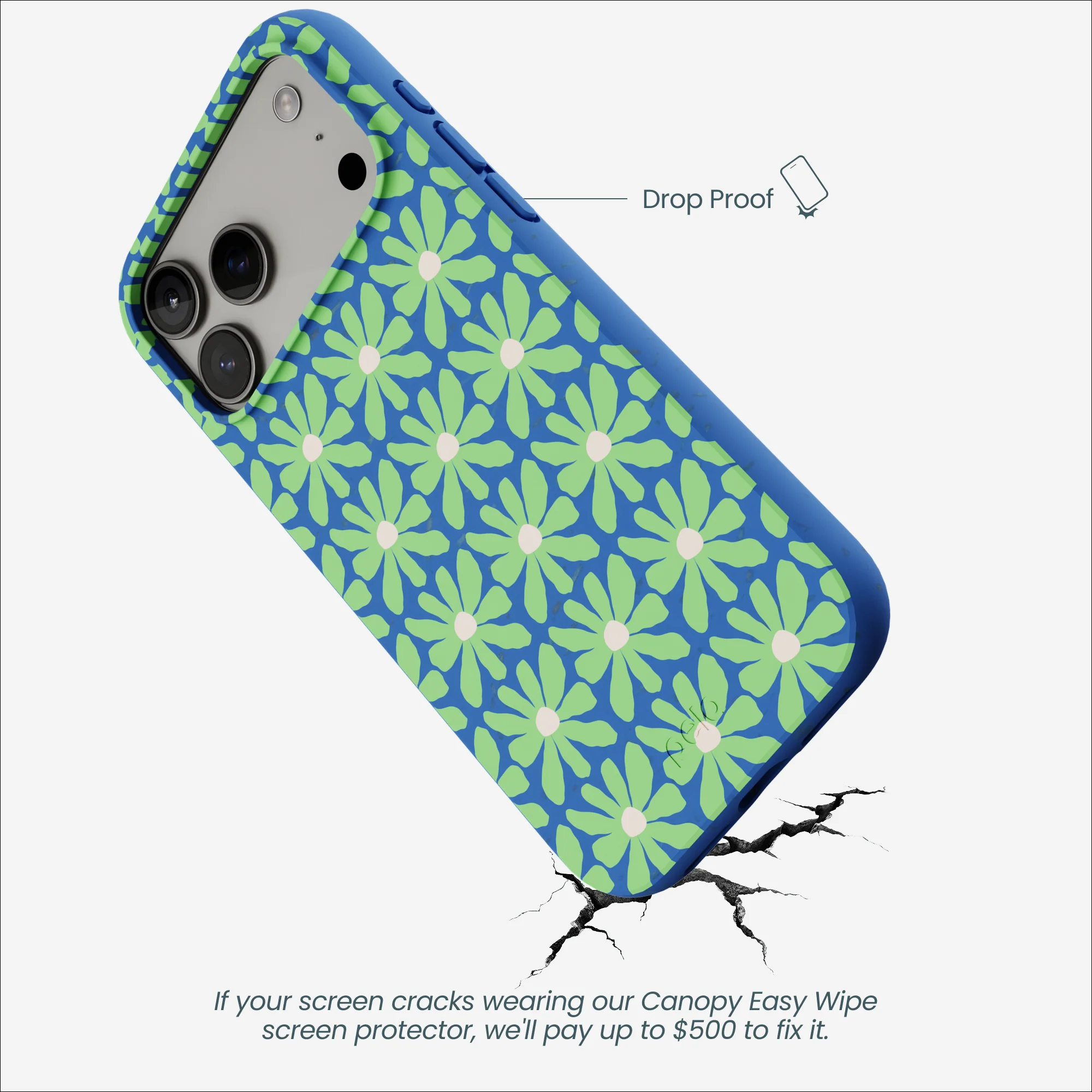 Electric Blue Flower Child iPhone 17 Pro Max Case - Image 4
