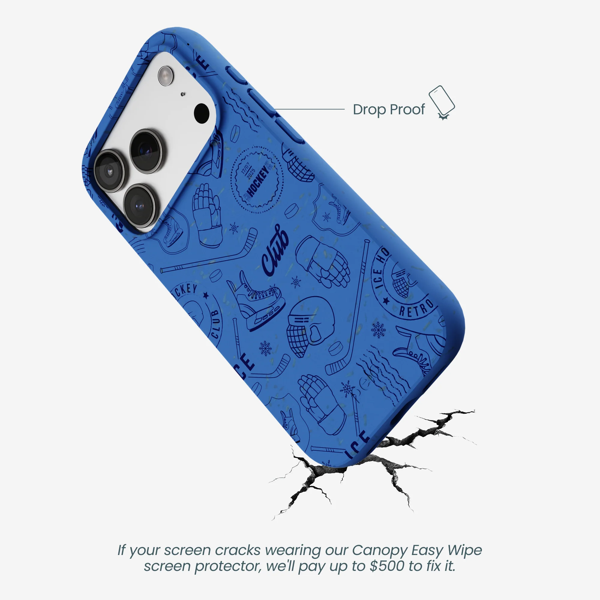 Electric Blue Hockey Postage iPhone 17 Pro Case - Image 5