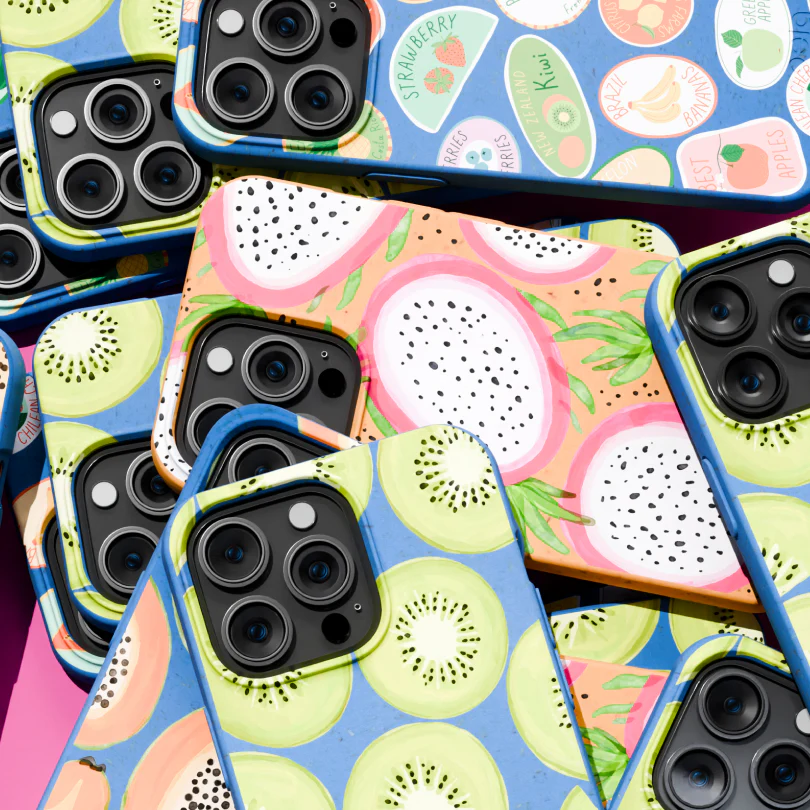 Electric Blue Juicy Papayas iPhone 13 Pro Case - Image 5