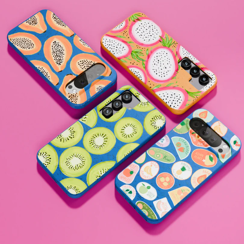 Electric Blue Juicy Papayas iPhone 6/6s/7/8/SE Case - Image 6