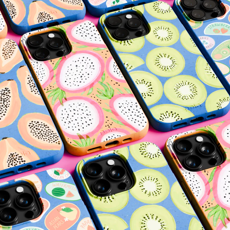 Electric Blue Kiwi Slices Samsung Galaxy S21 Case - Image 7