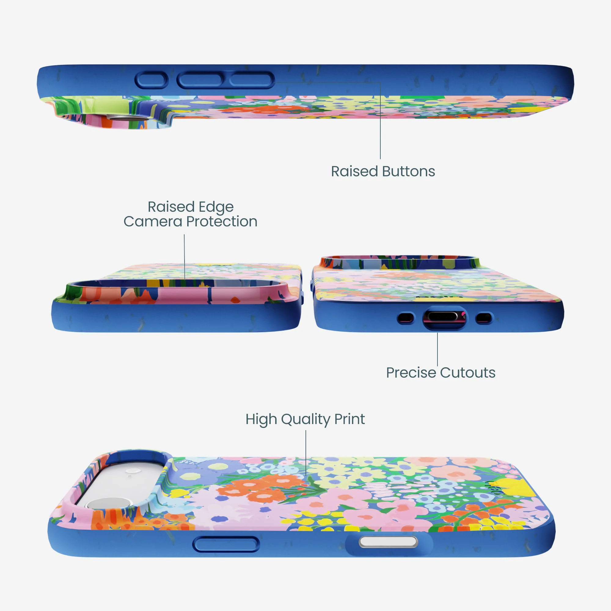 Electric Blue Painted Garden iPhone Air Case - Image 3