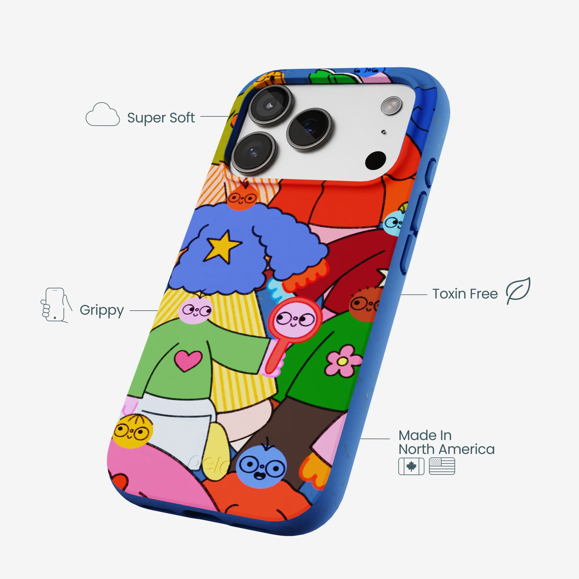 Electric Blue Pals iPhone 17 Pro Case - Image 4