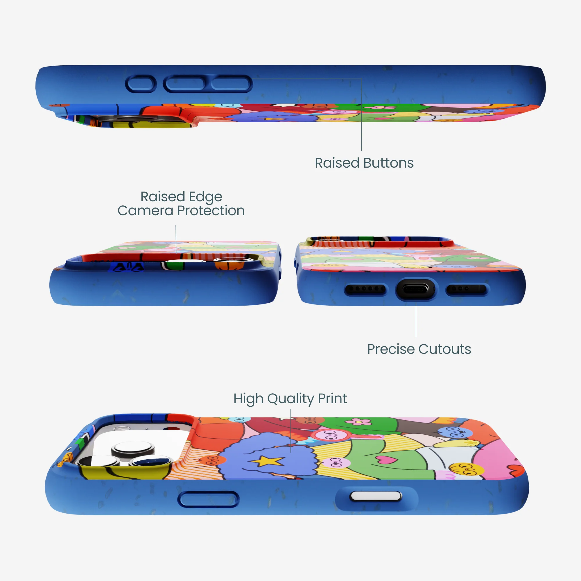 Electric Blue Pals iPhone 17 Pro Max Case - Image 3