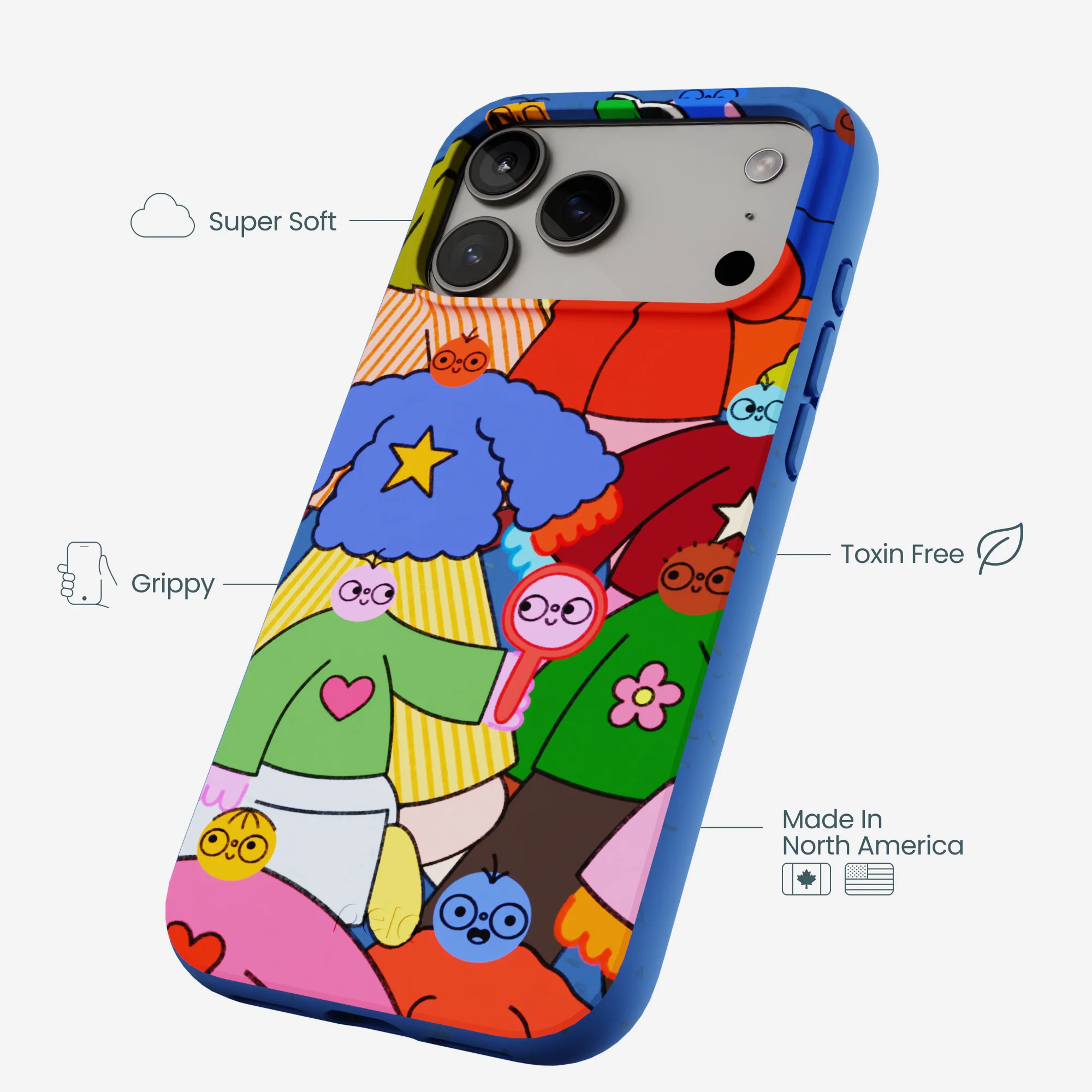 Electric Blue Pals iPhone 17 Pro Max Case - Image 4