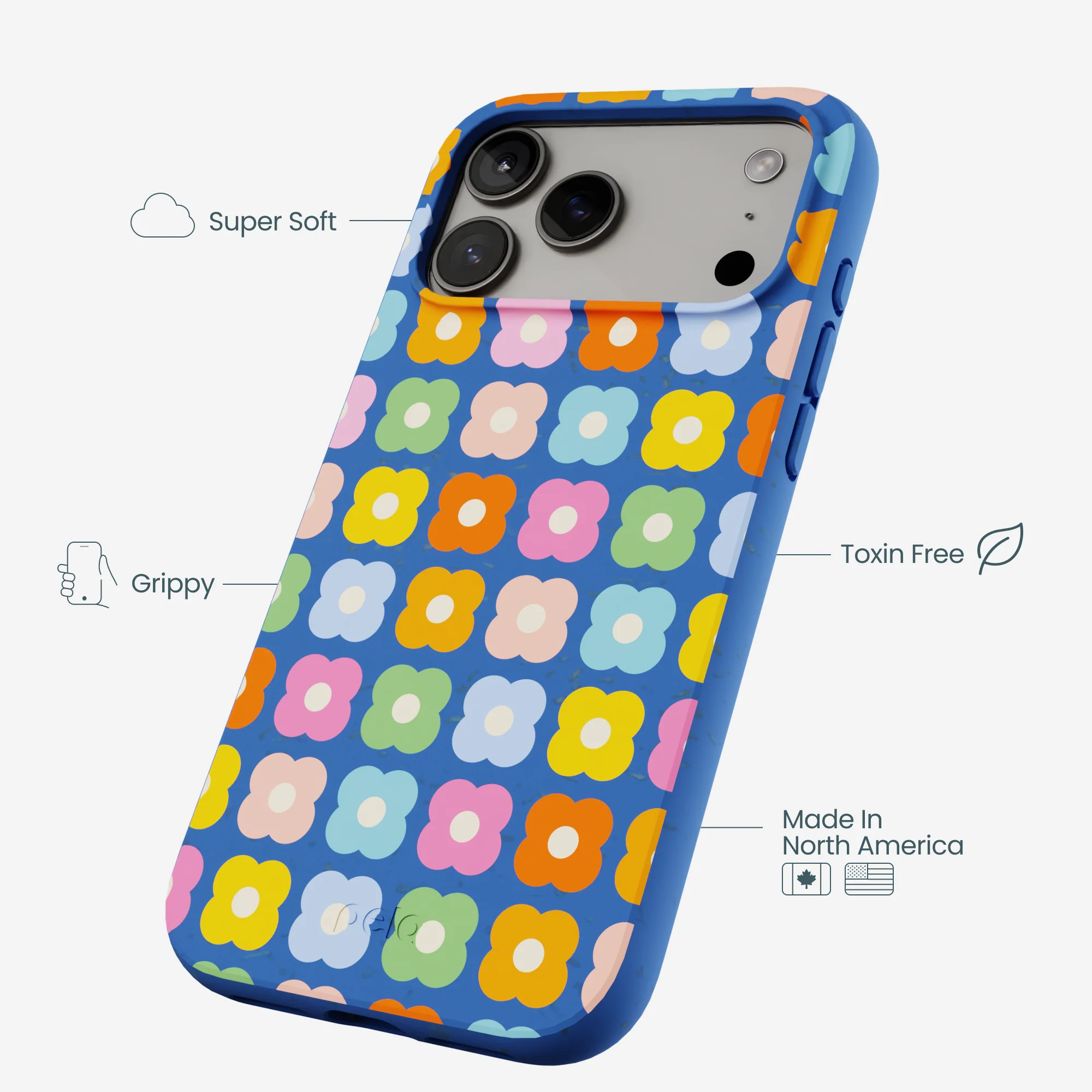 Electric Blue Petal Pop iPhone 17 Pro Max Case - Image 3