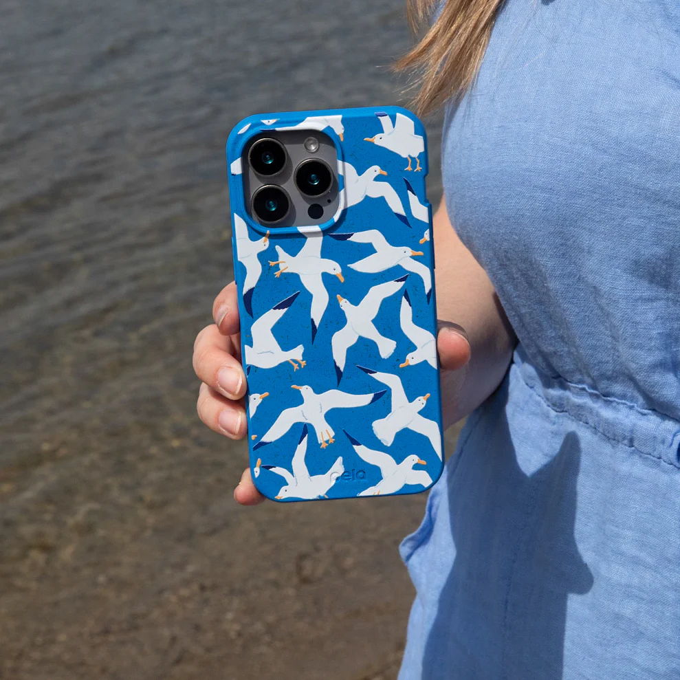 Electric Blue Seagulls iPhone 12 Pro Max Case - Image 6