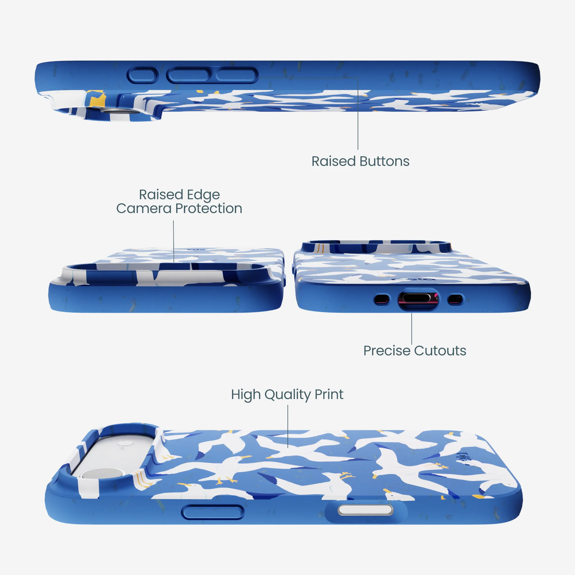 Electric Blue Seagulls iPhone Air Case - Image 3