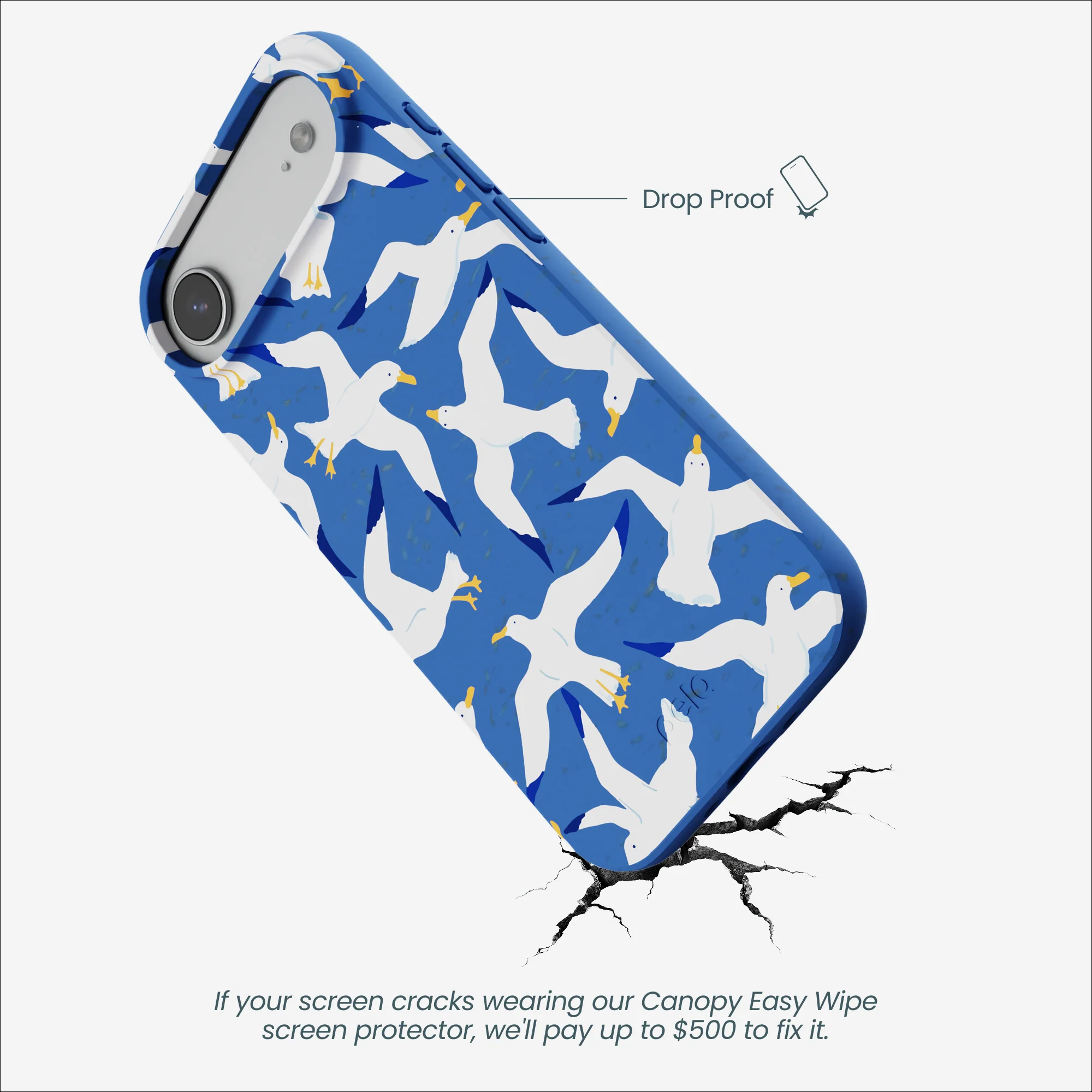 Electric Blue Seagulls iPhone Air Case - Image 5