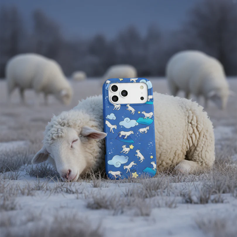 Electric Blue Sheep Dreamers iPhone XR Case - Image 2