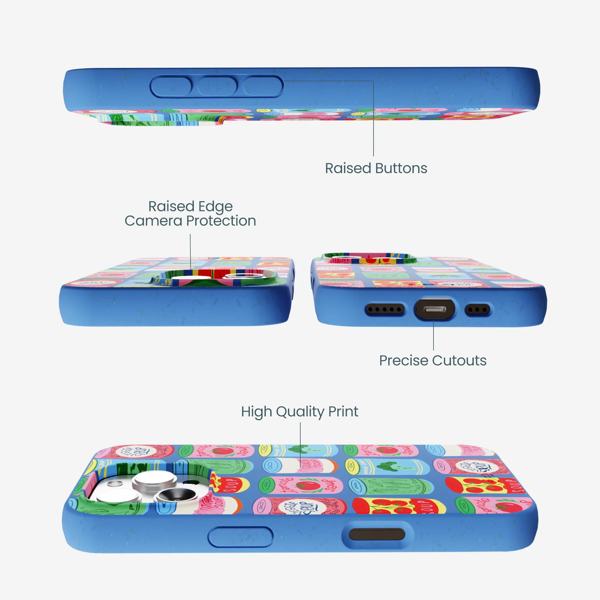 Electric Blue Soup Stories iPhone 16 Pro Max Case - Image 3