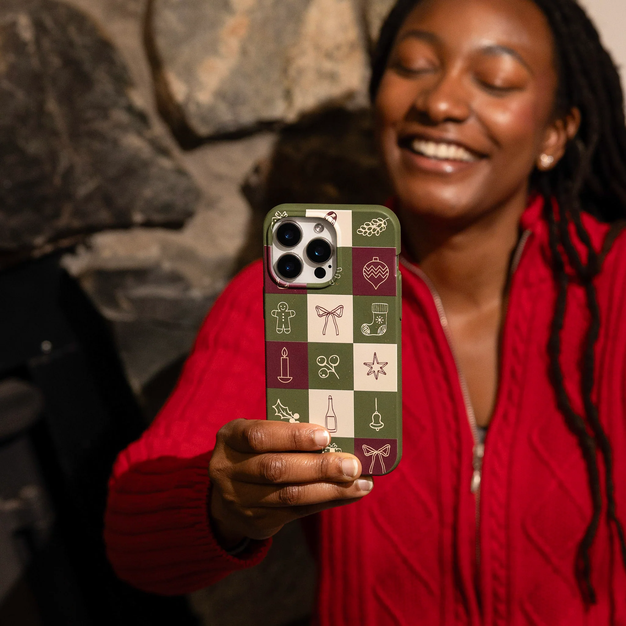 Forest Floor Holiday Squares Google Pixel 6 Case - Image 2