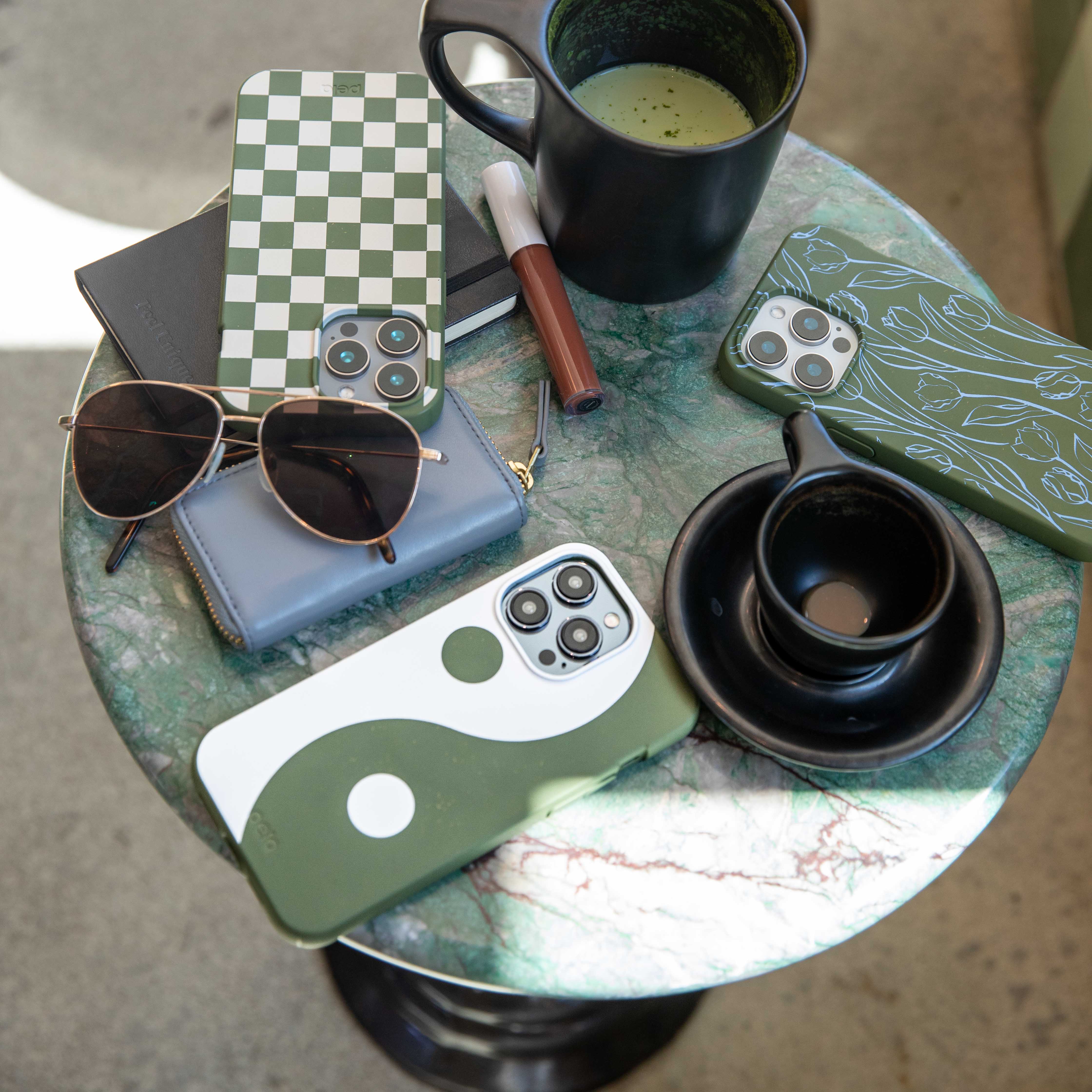 Forest Floor Matcha Check iPhone 14 Case - Image 8