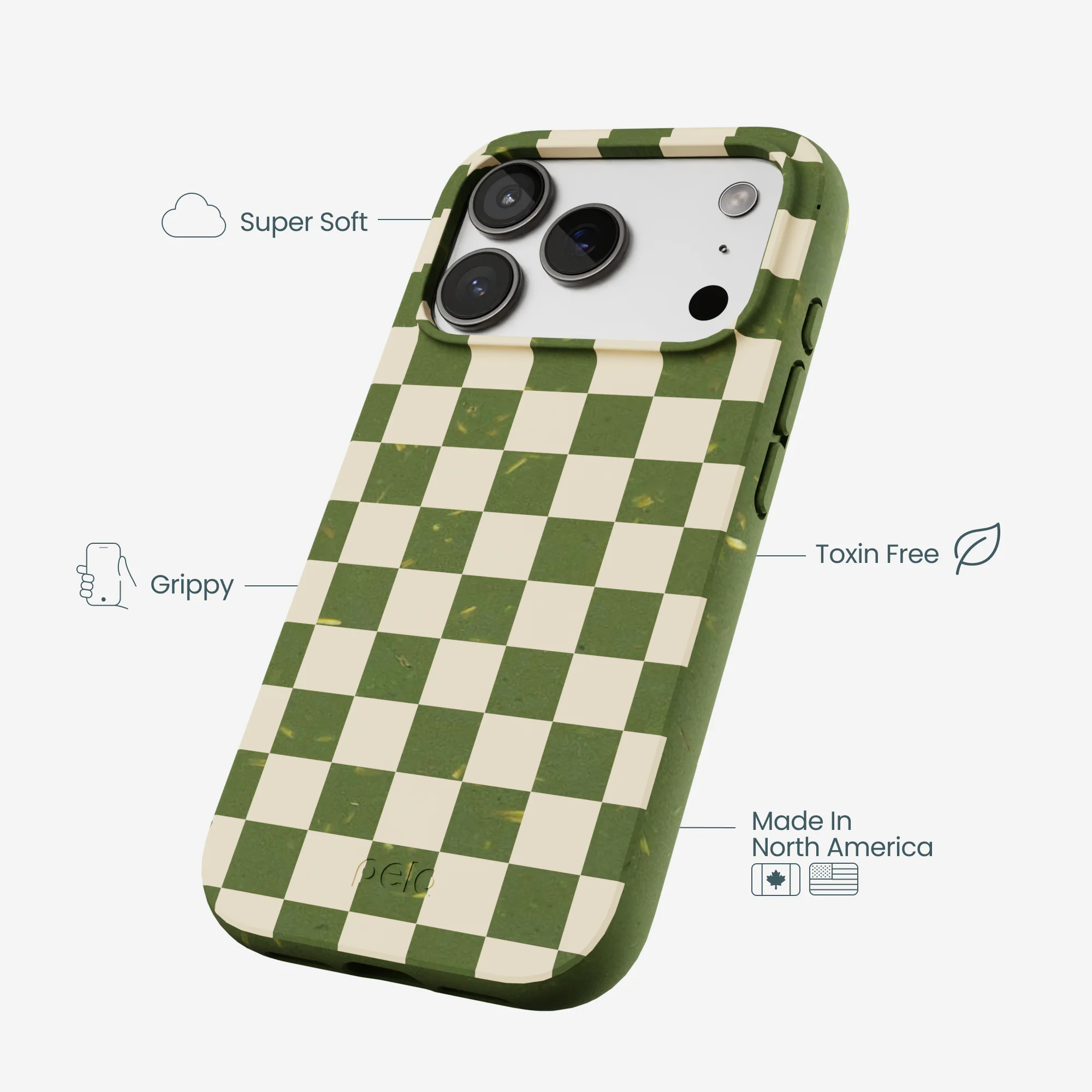 Forest Floor Matcha Check iPhone 17 Pro Case - Image 3