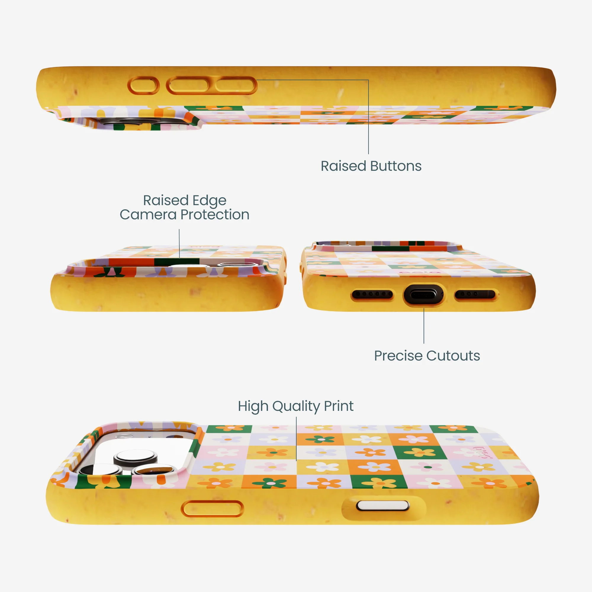 Honey Flower Tiles iPhone 17 Pro Max Case - Image 2