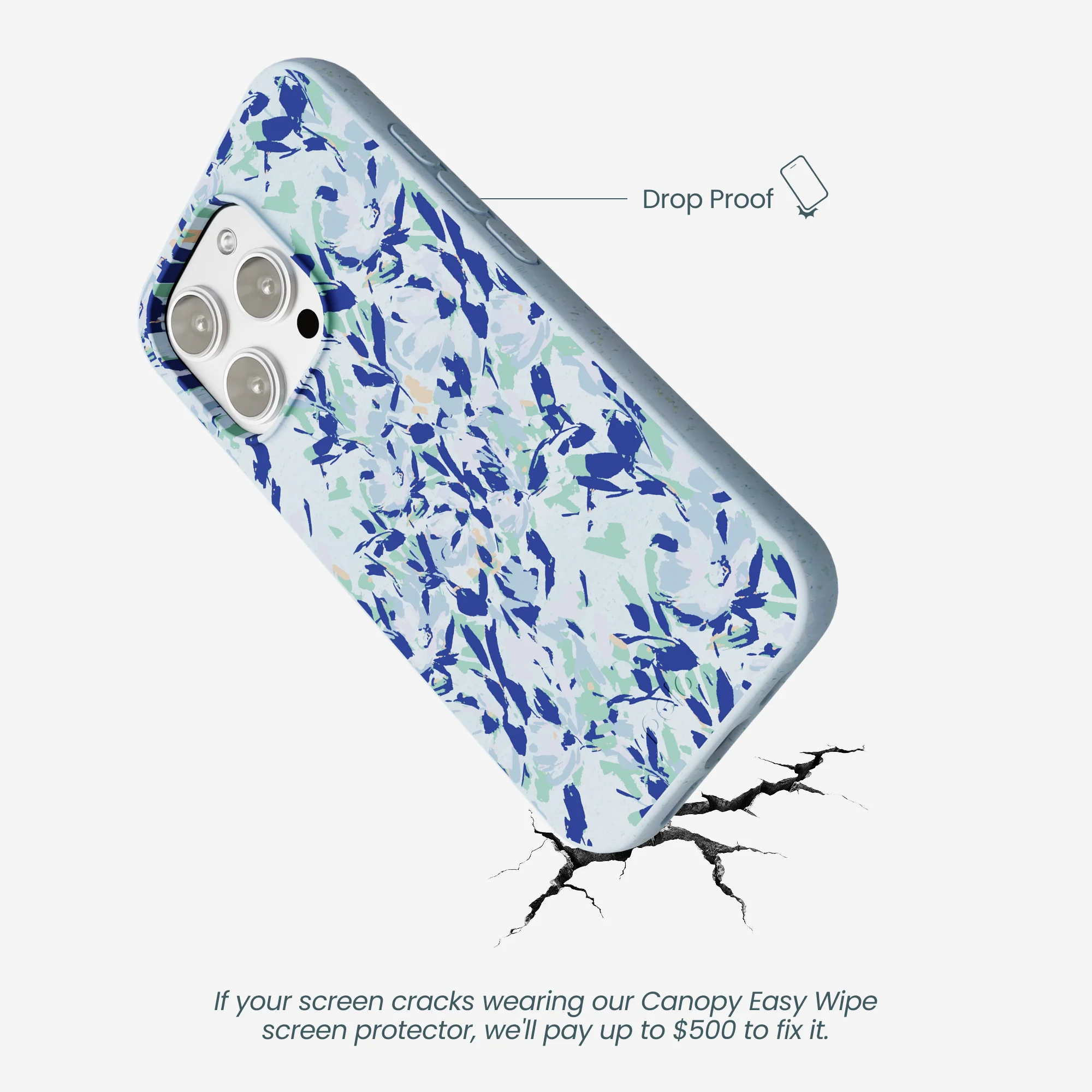 Powder Blue Blue Blooms iPhone 16 Pro Max Case - Image 5
