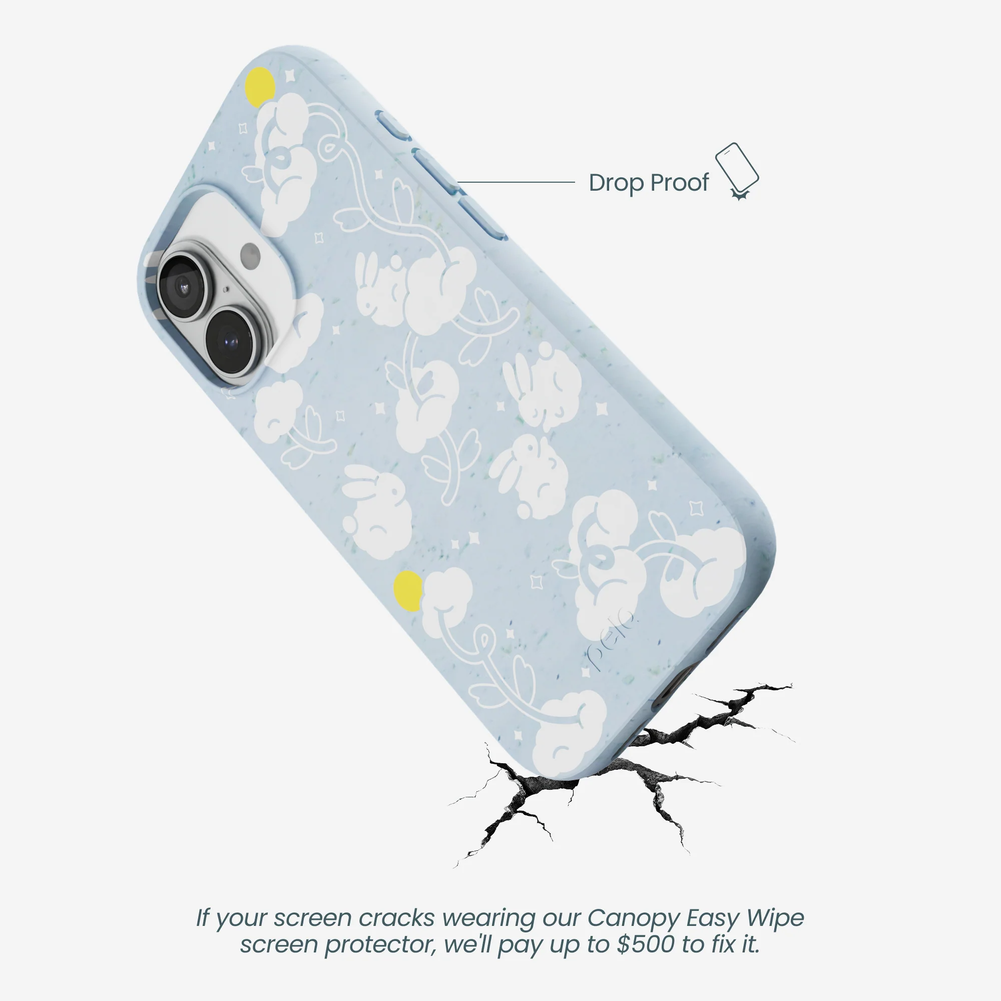 Powder Blue Fluffy Flower iPhone 17 Case - Image 5