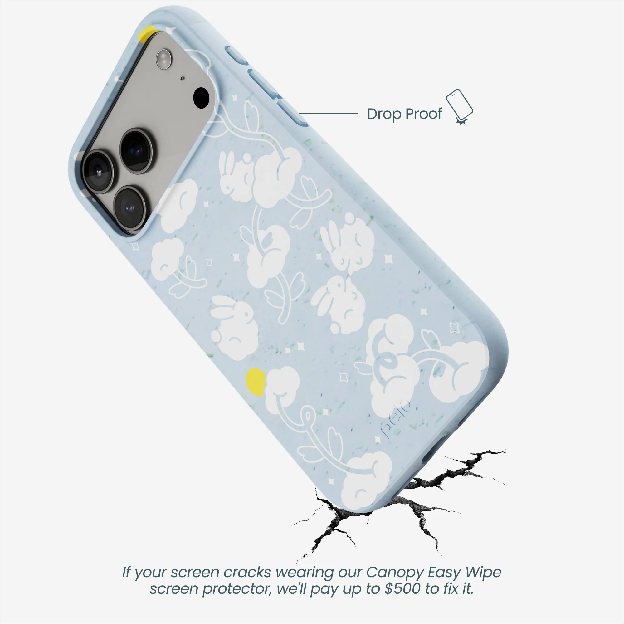 Powder Blue Fluffy Flower iPhone 17 Pro Max Case - Image 5