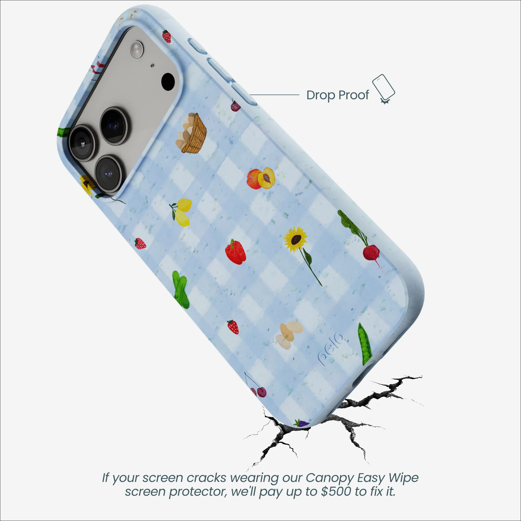 Powder Blue Gingham Farmhouse iPhone 17 Pro Max Case - Image 4