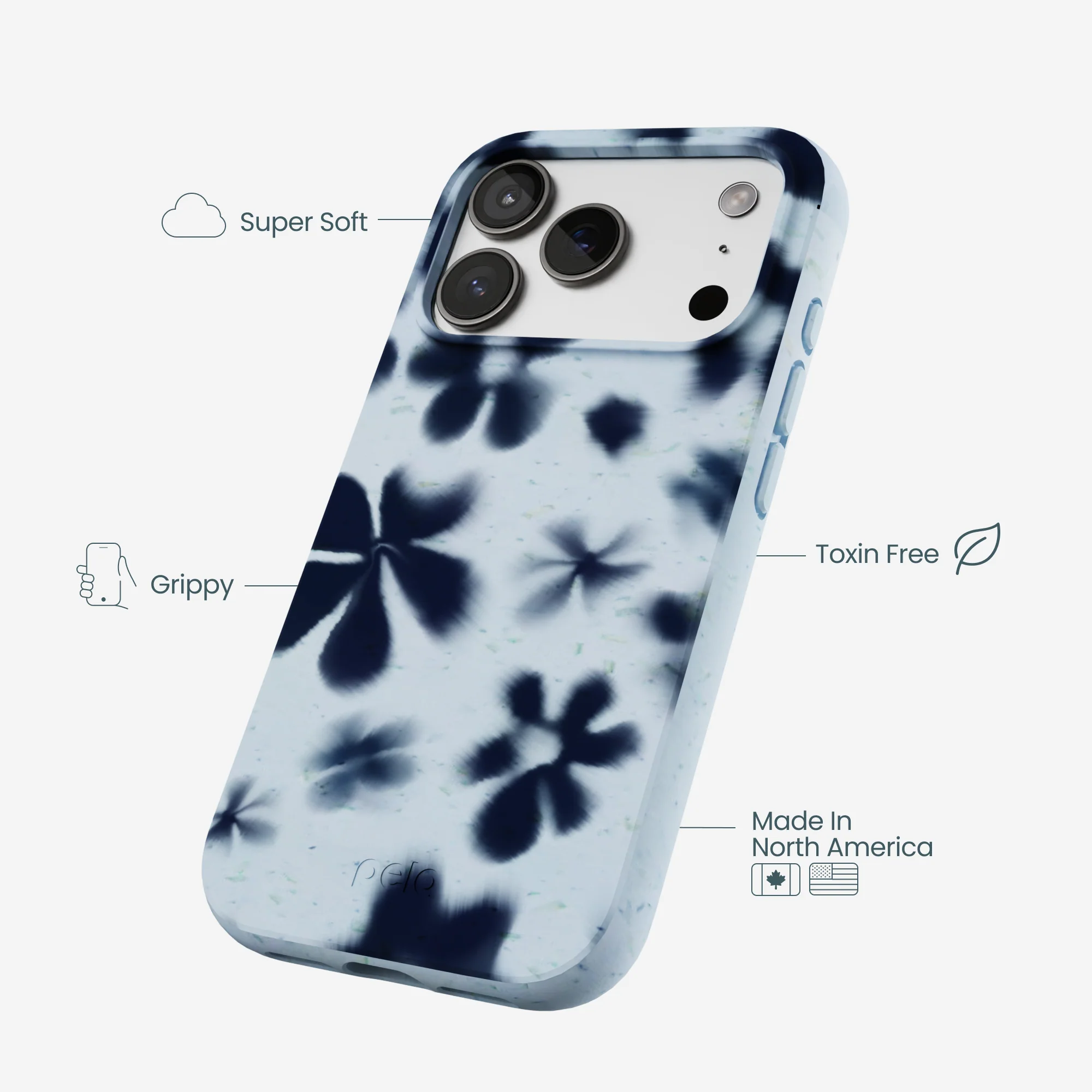 Powder Blue Hazy Daisies iPhone 17 Pro Case - Image 3