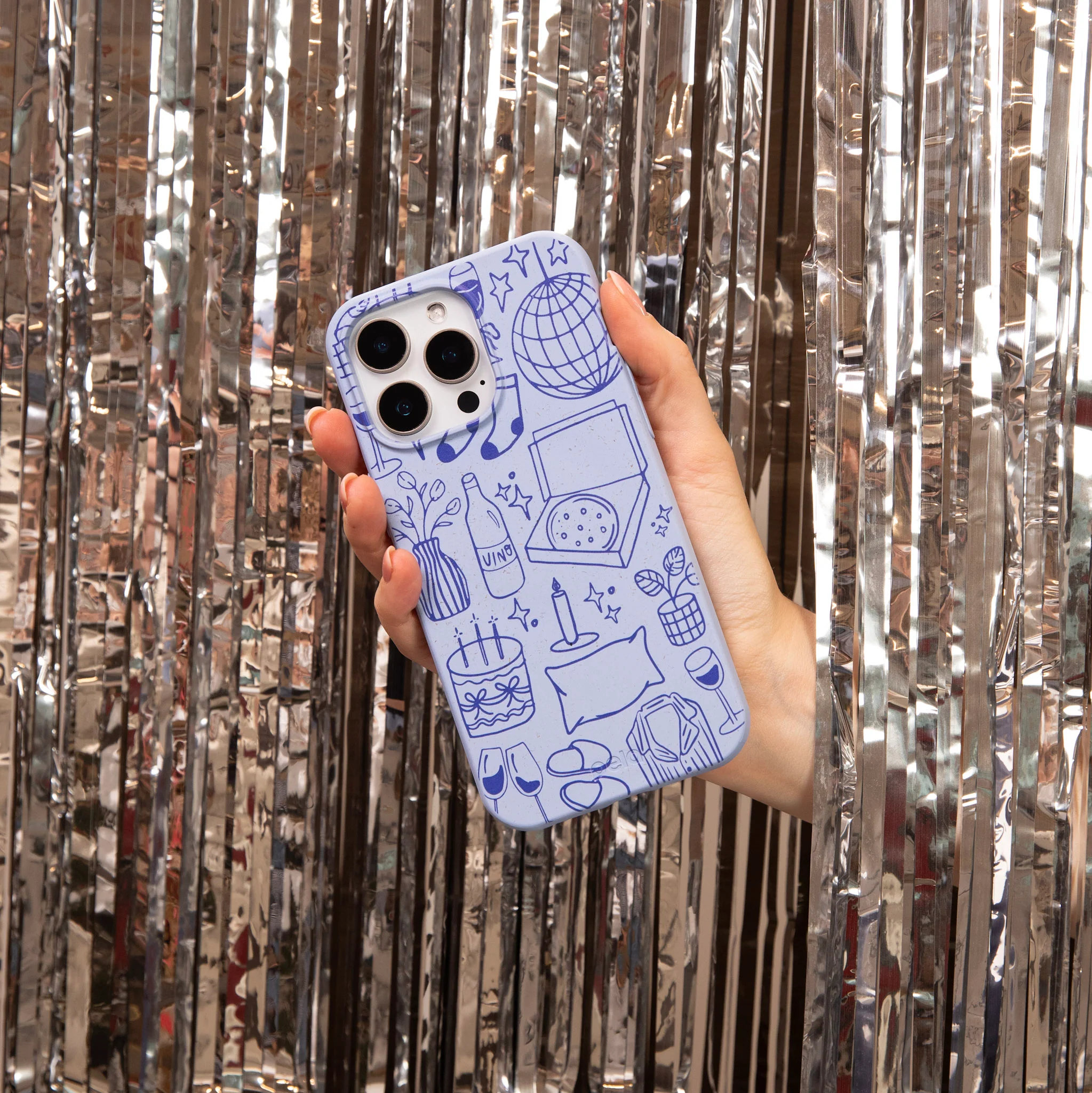 Powder Blue Home for Midnight Google Pixel 8a Case - Image 2