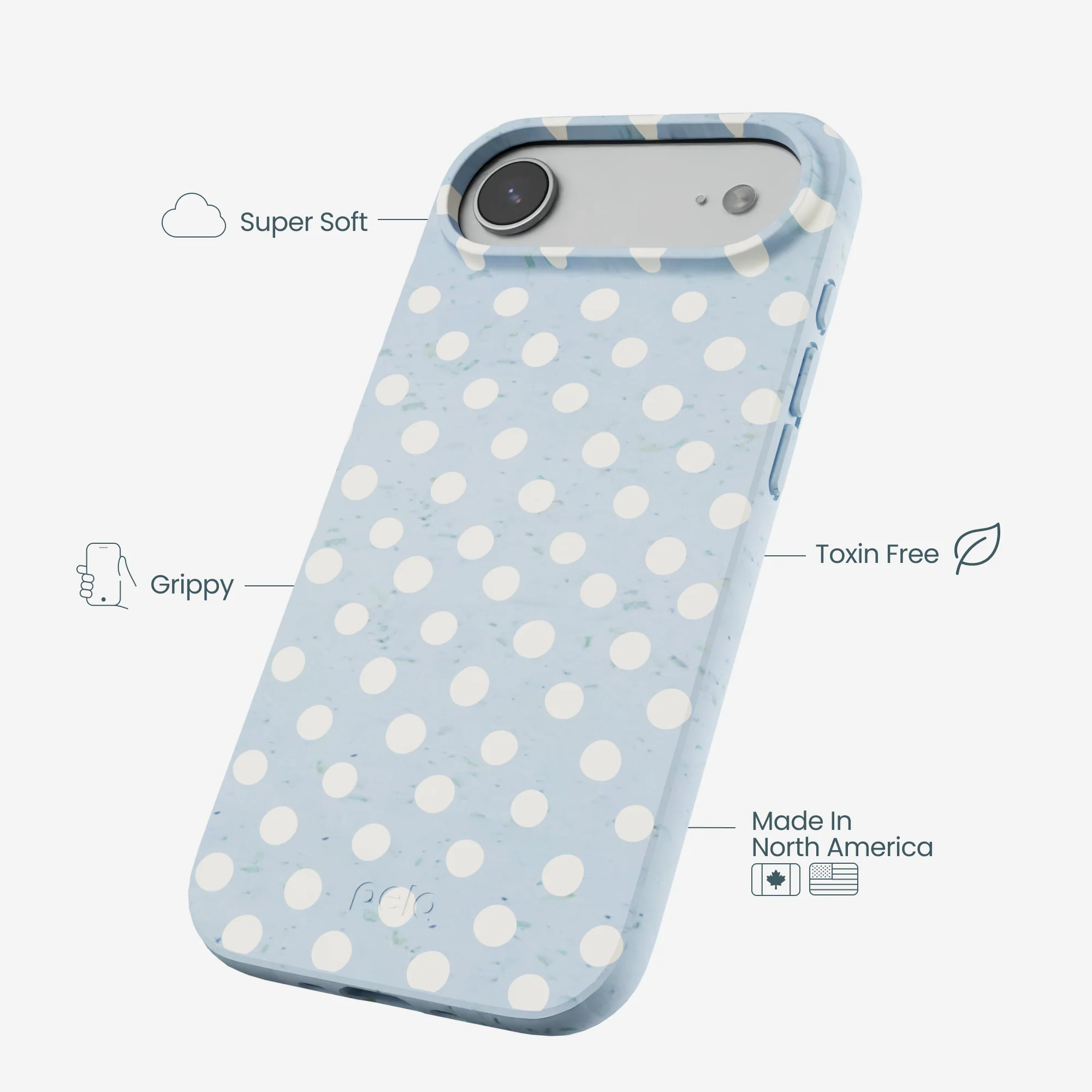 Powder Blue Indigo Dots iPhone Air Case - Image 4
