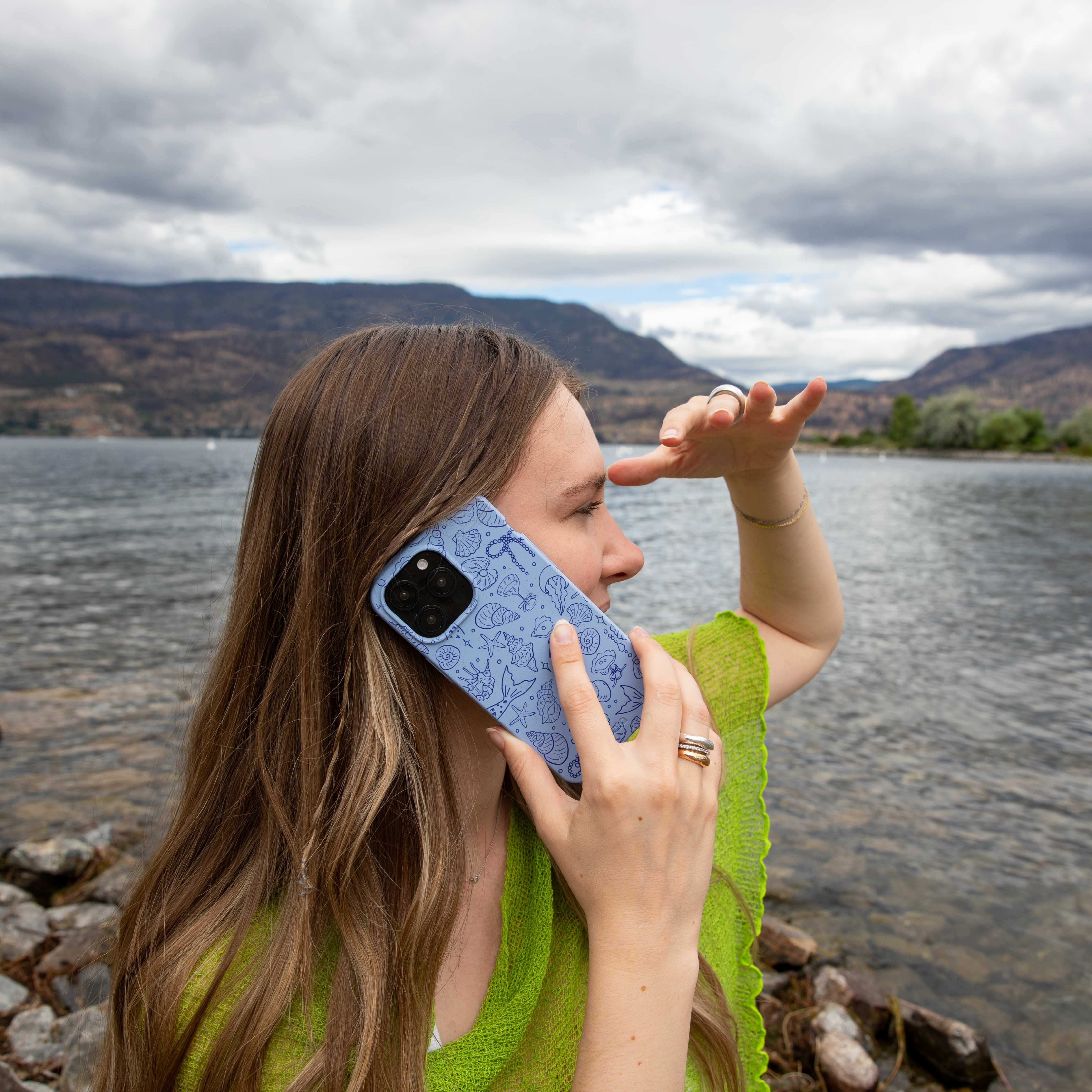 Powder Blue Ocean Charms iPhone XR Case - Image 6