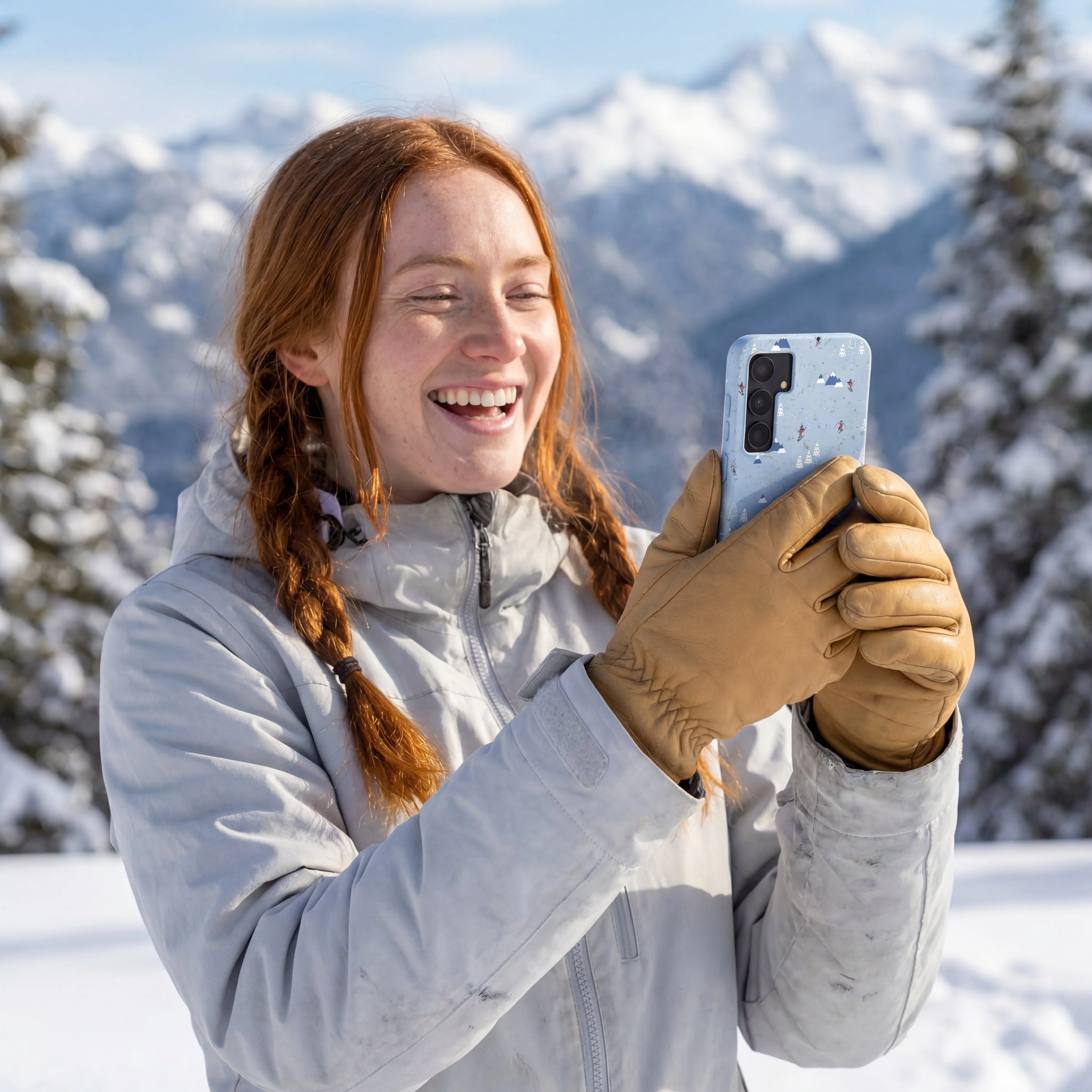 Powder Blue Ski Pass Samsung Galaxy S25 Case - Image 2
