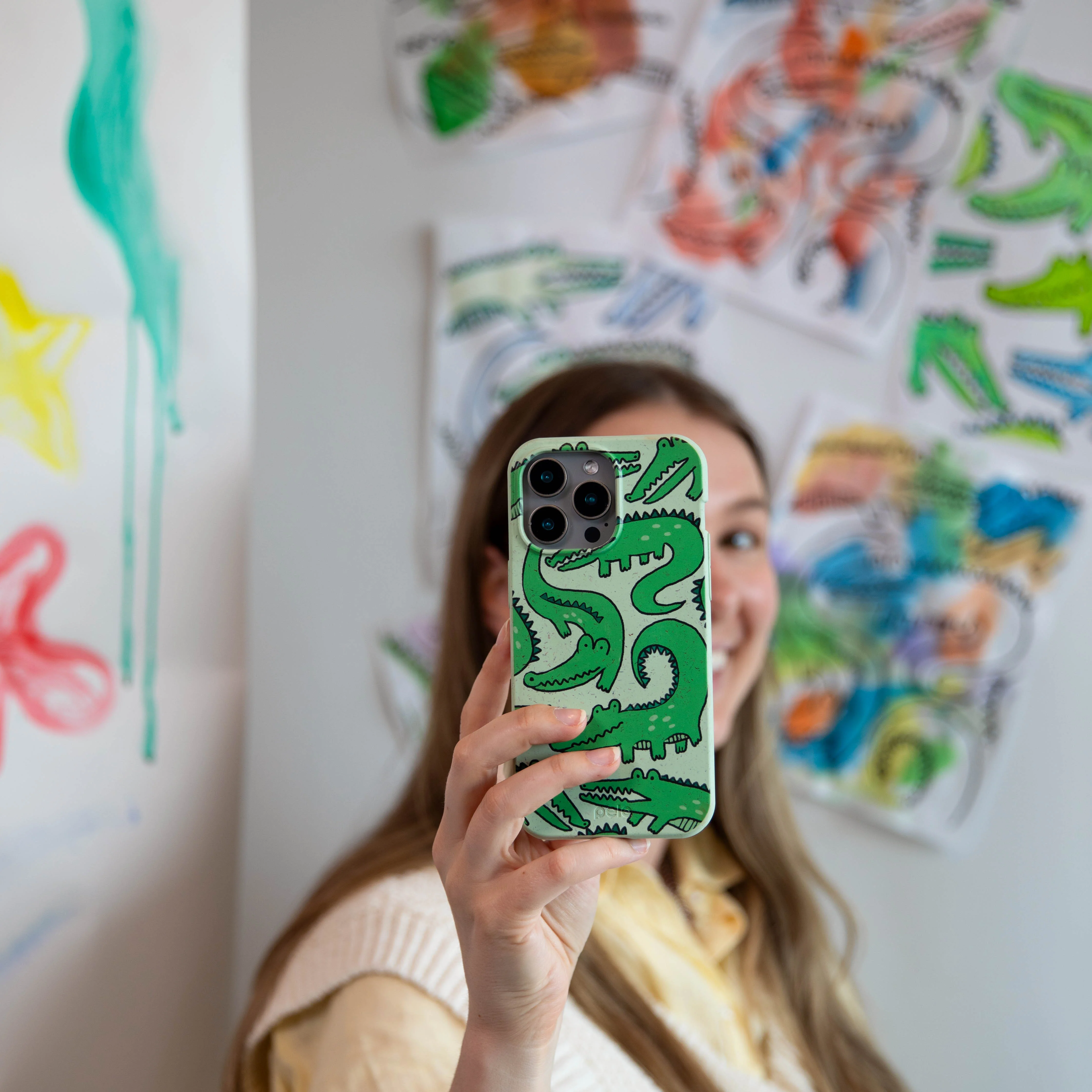 Sage Green Croc a Doodle Samsung Galaxy S21 Case - Image 5