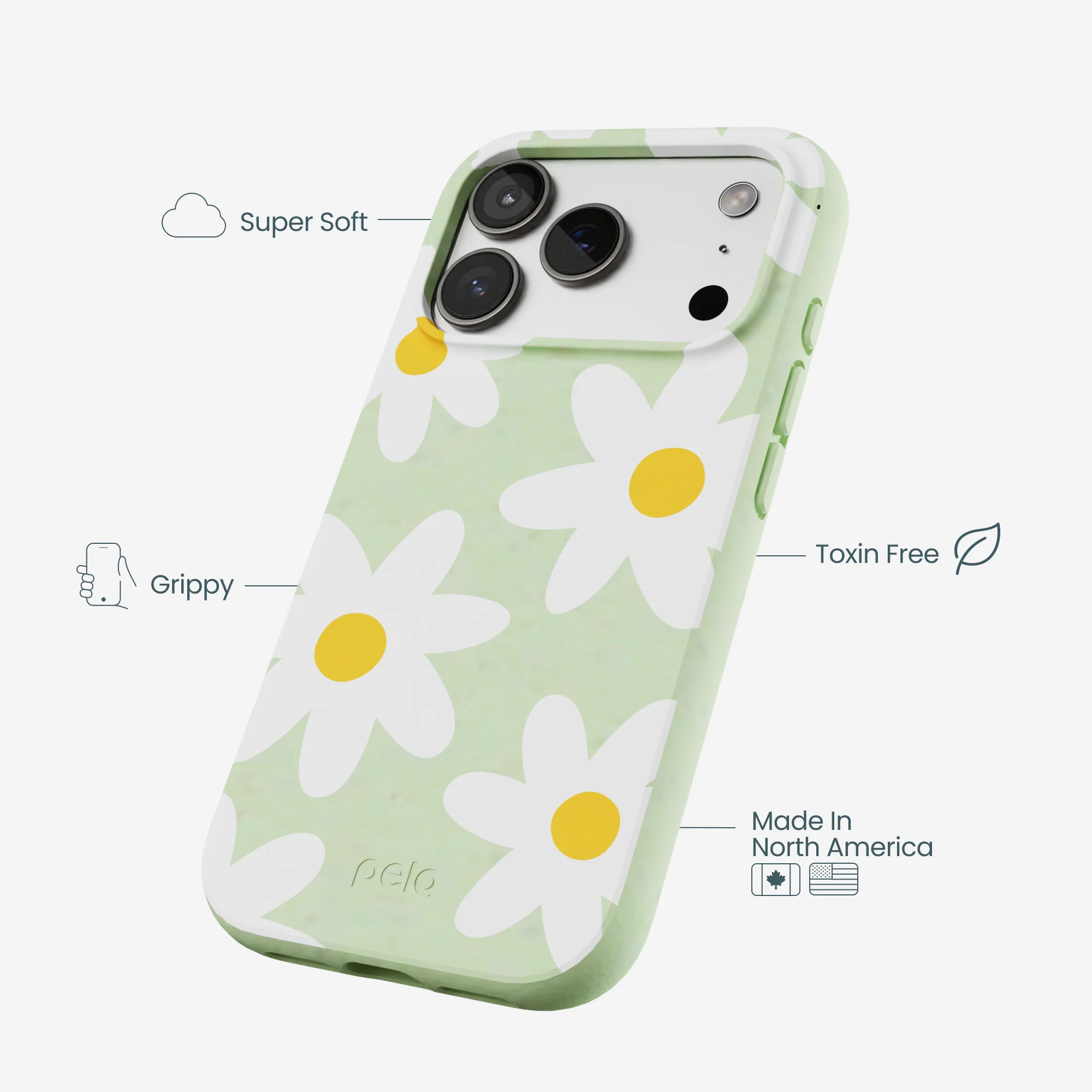 Sage Green Daisy iPhone 17 Pro Case - Image 3