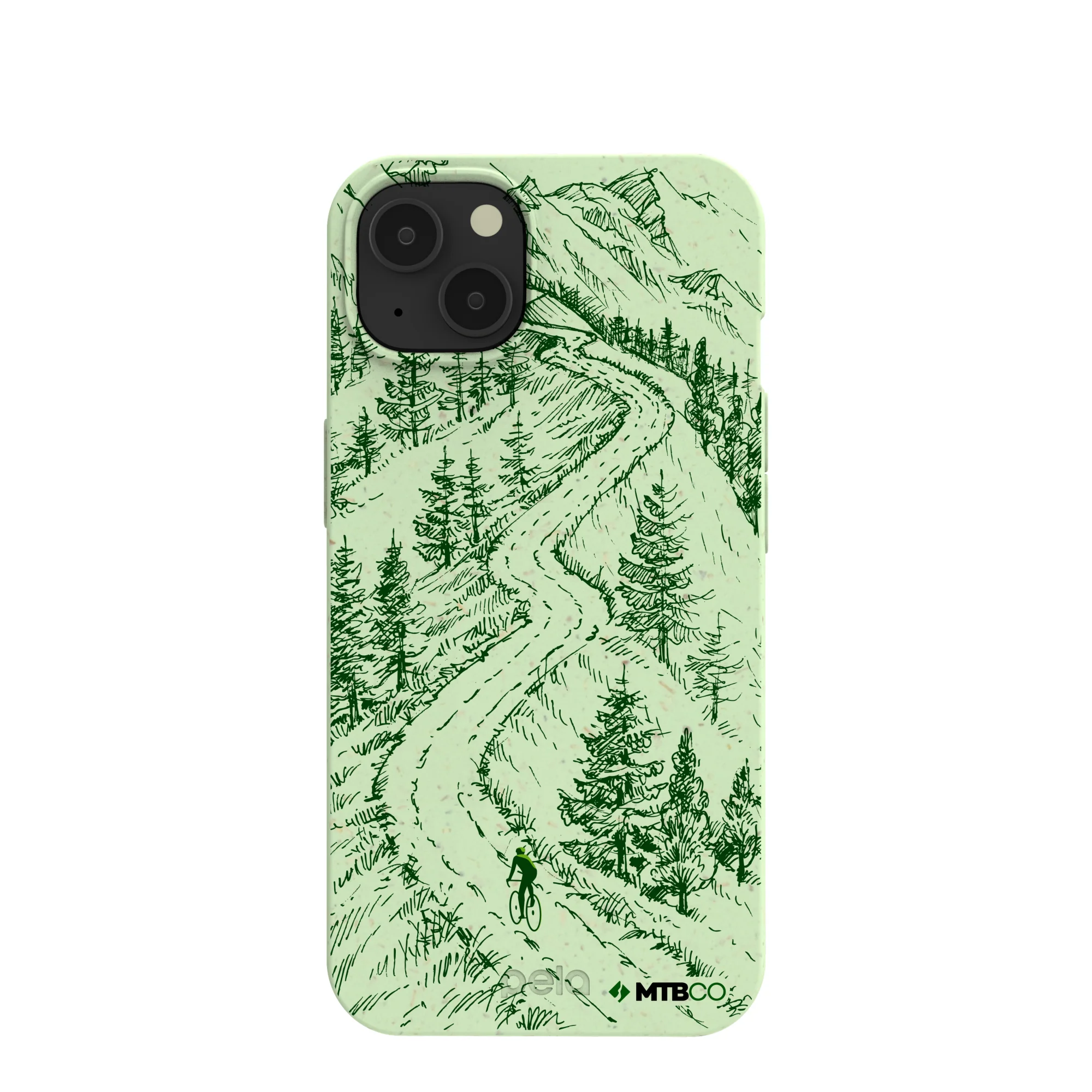 Sage Green Into the Mountains MTBCO iPhone 13 Case