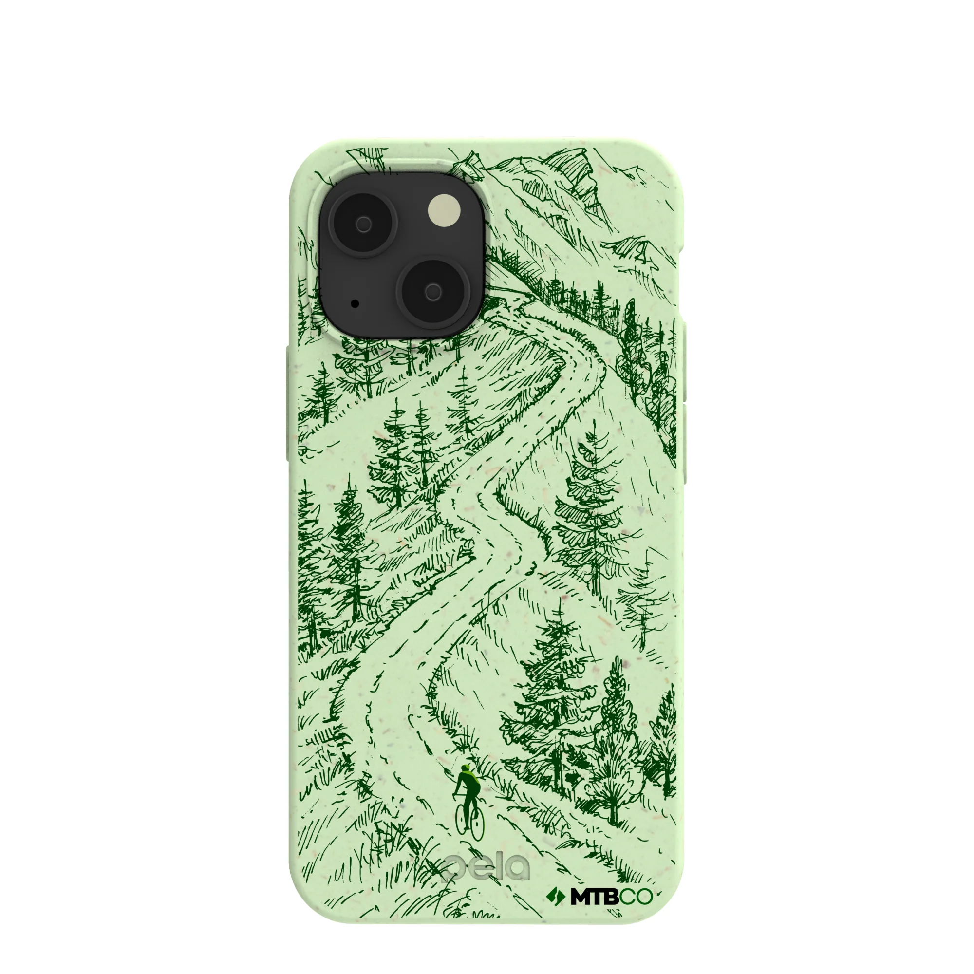 Sage Green Into the Mountains MTBCO iPhone 13 Mini Case