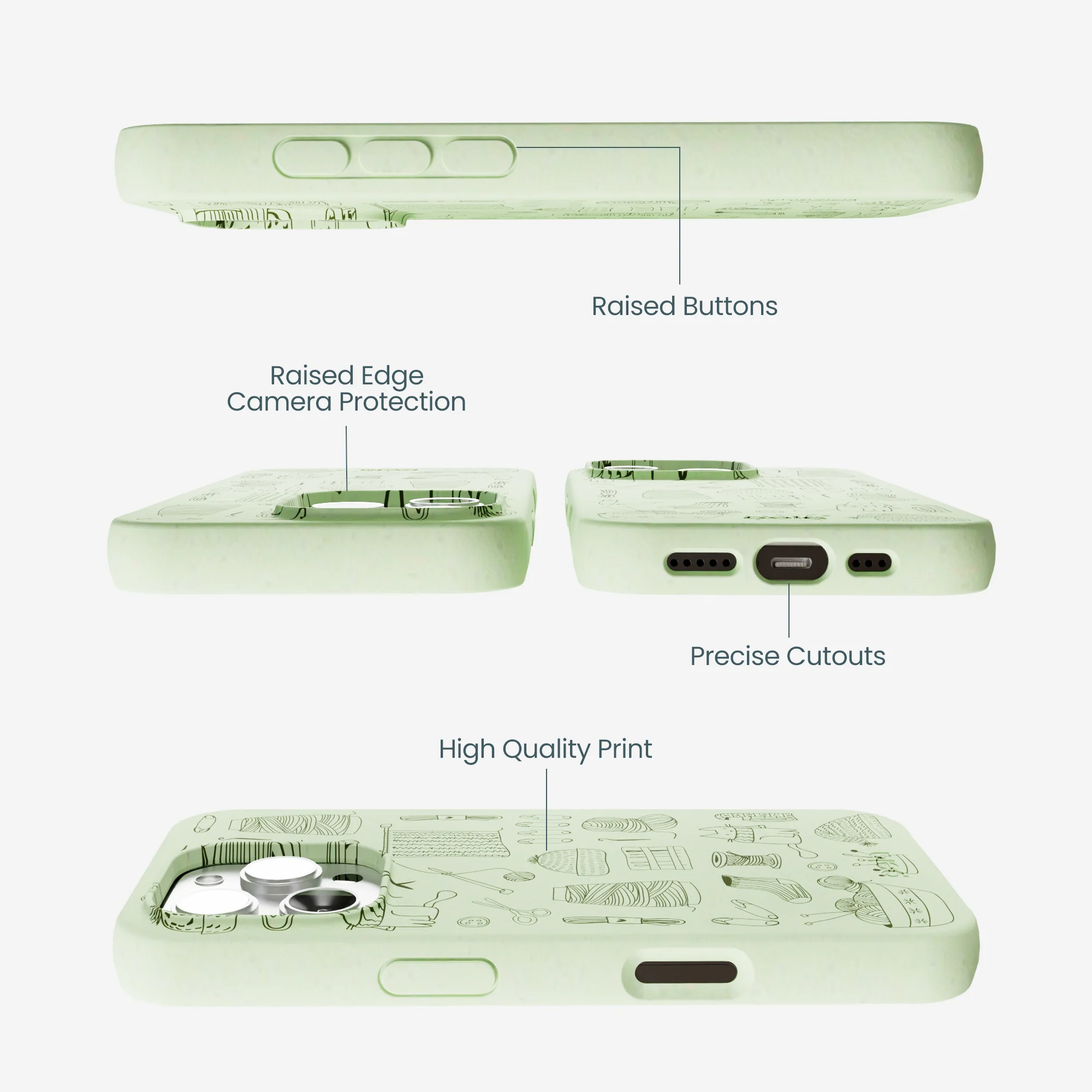 Sage Green Knit Nook iPhone 16 Pro Max Case - Image 3