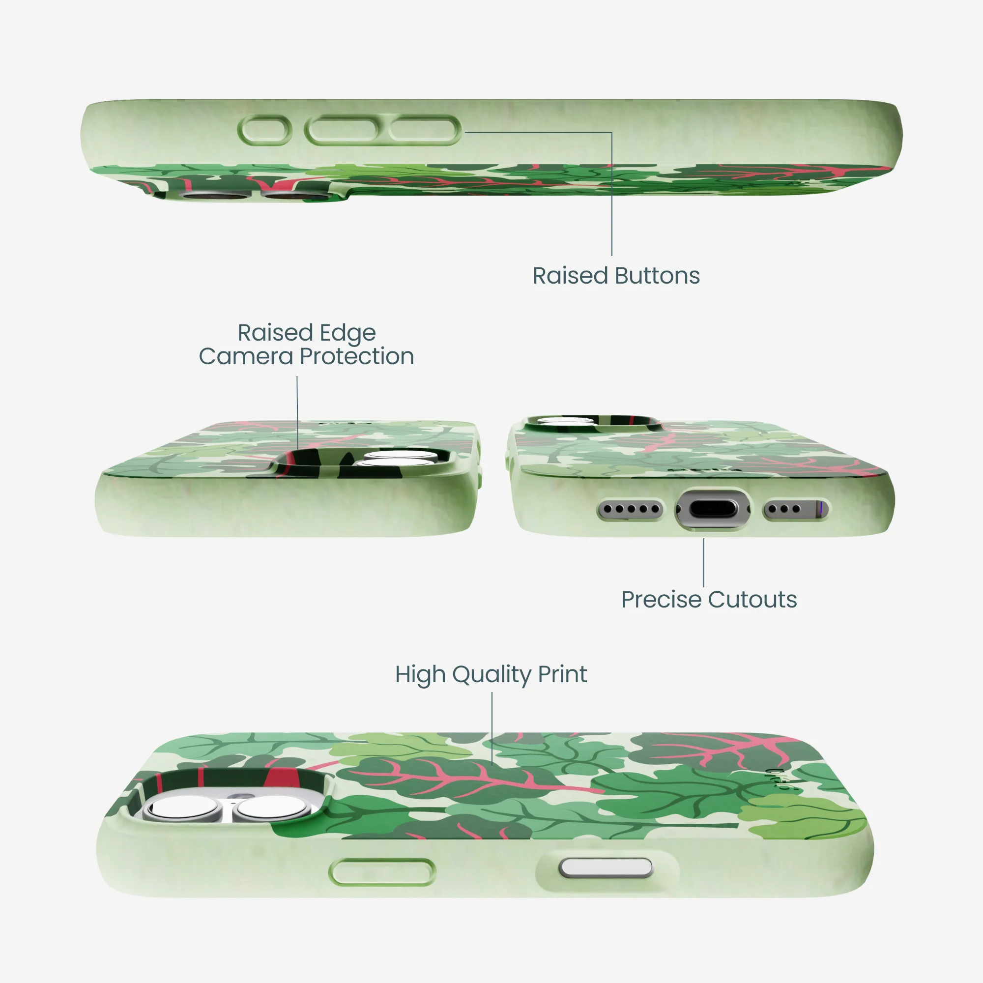 Sage Green Leafy Greens iPhone 17 Case - Image 2