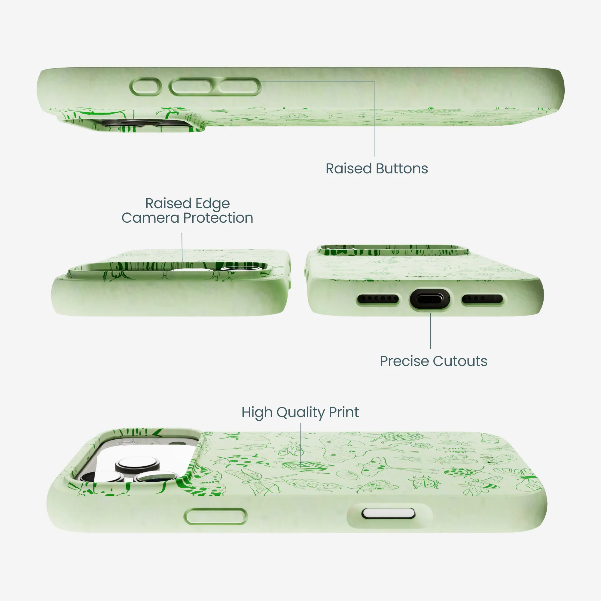 Sage Green Linear Entomology iPhone 17 Pro Max Case - Image 2