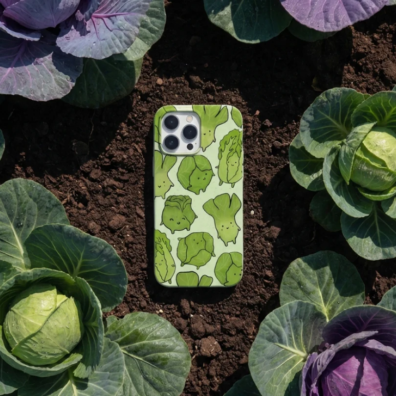 Sage Green Silly Cabbage iPhone 16 Case - Image 6