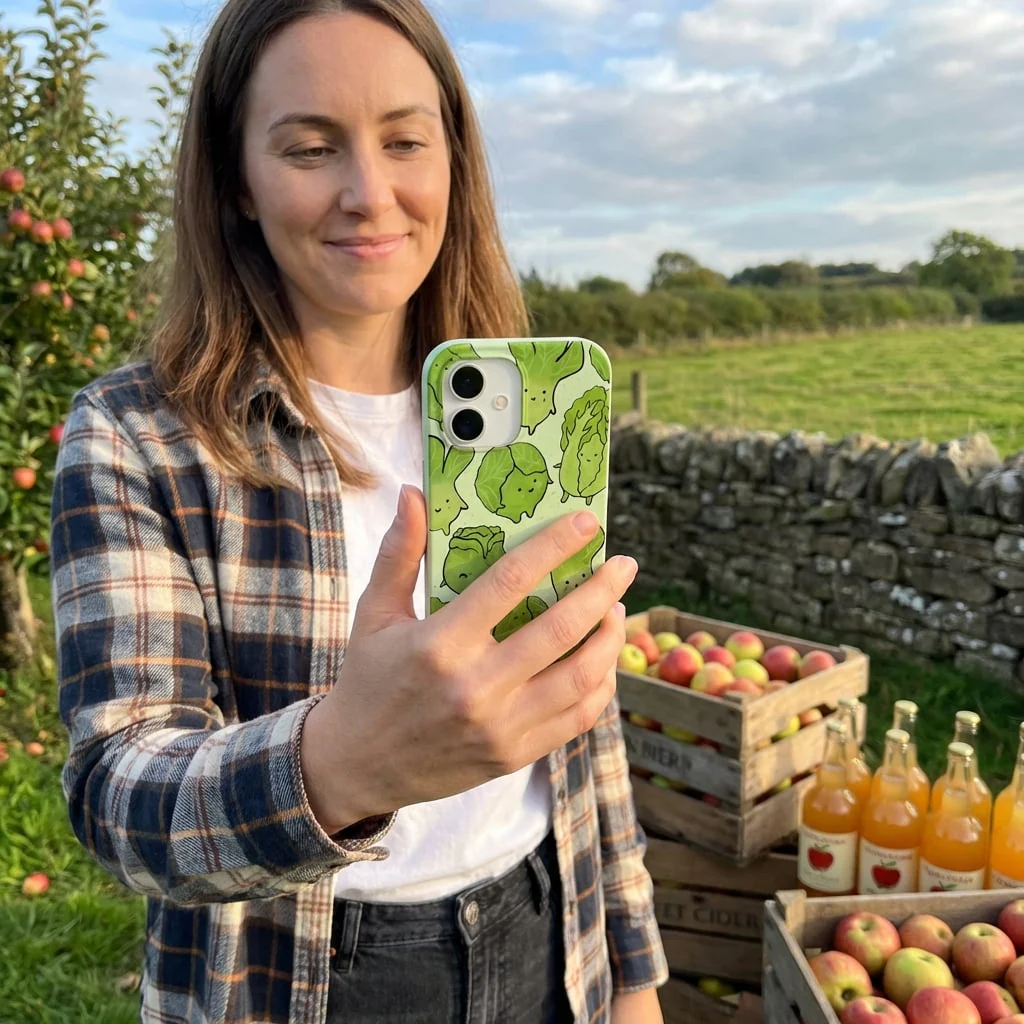 Sage Green Silly Cabbage iPhone 6/6s/7/8/SE Case - Image 2